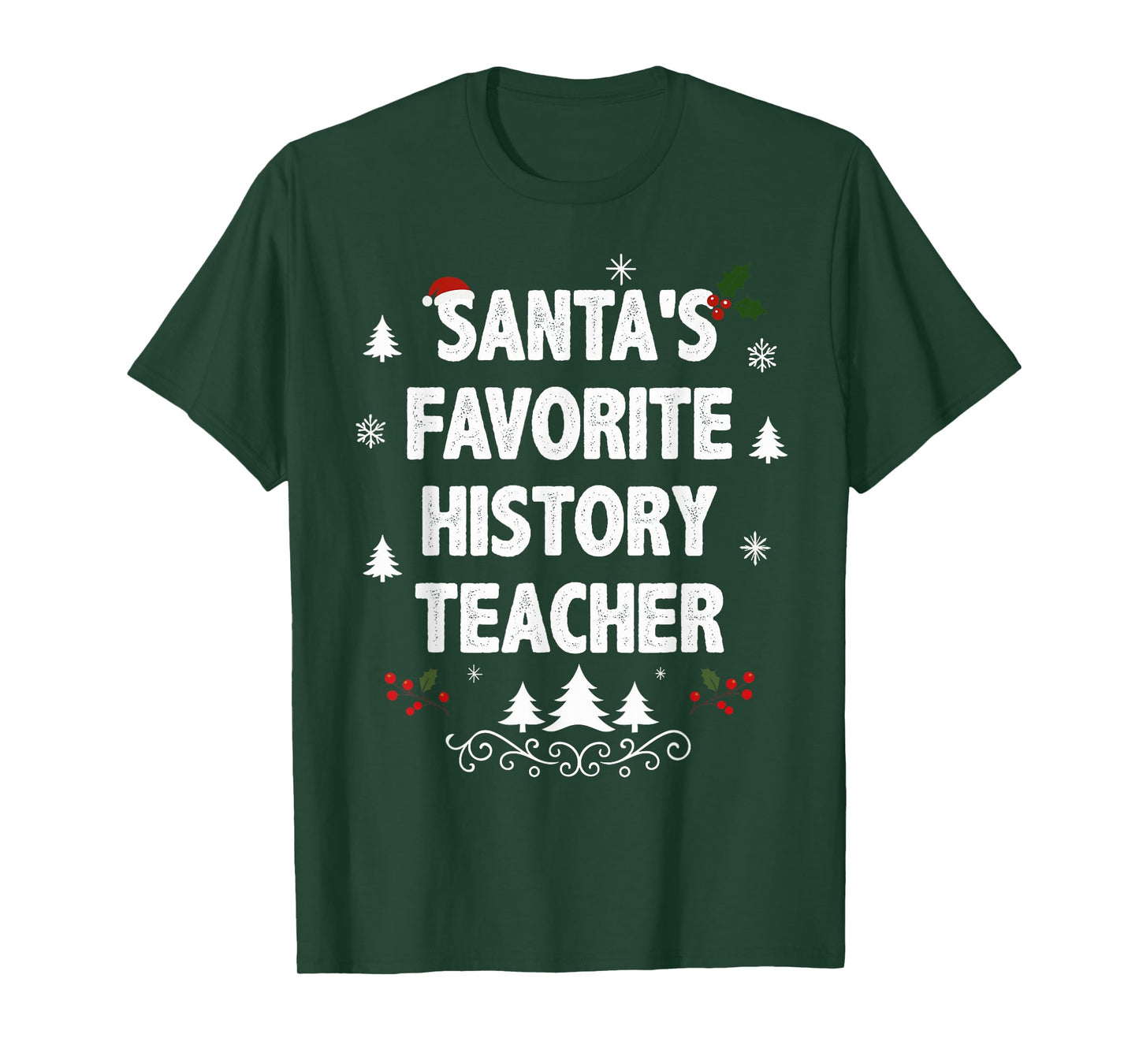 Santa's Favorite History Teacher Funny Christmas Pajamas T-Shirt