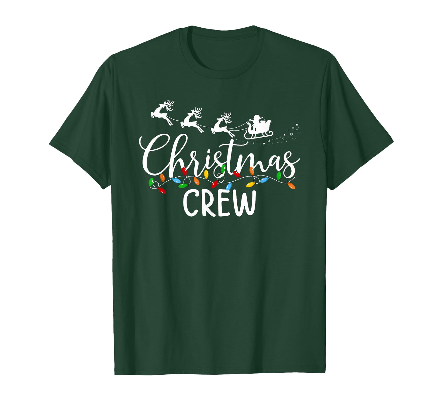 Christmas Crew Family Group Reindeer Santa Sleigh Xmas T-Shirt