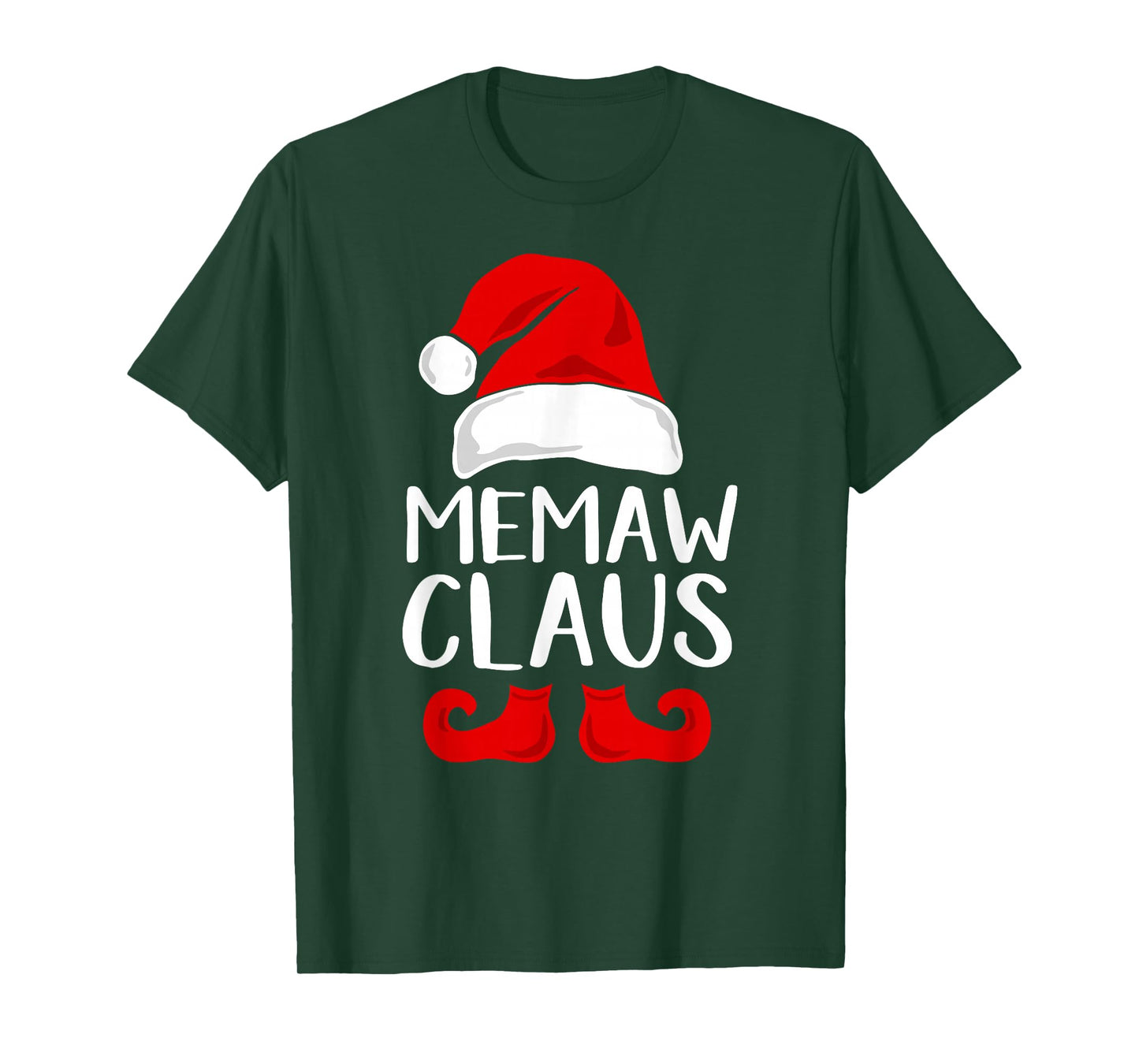Memaw Claus Funny Grandma Santa Claus Red Christmas T-Shirt