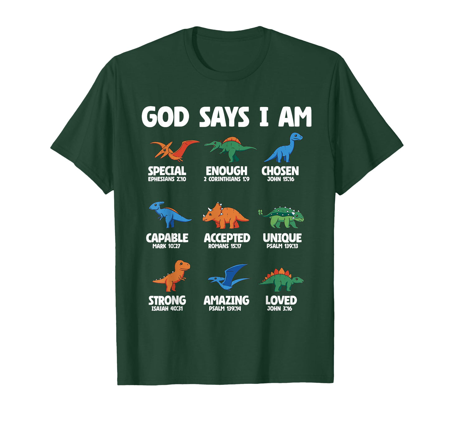 God Says I Am Dinosaur Lover Kids Boys Christian T-Shirt