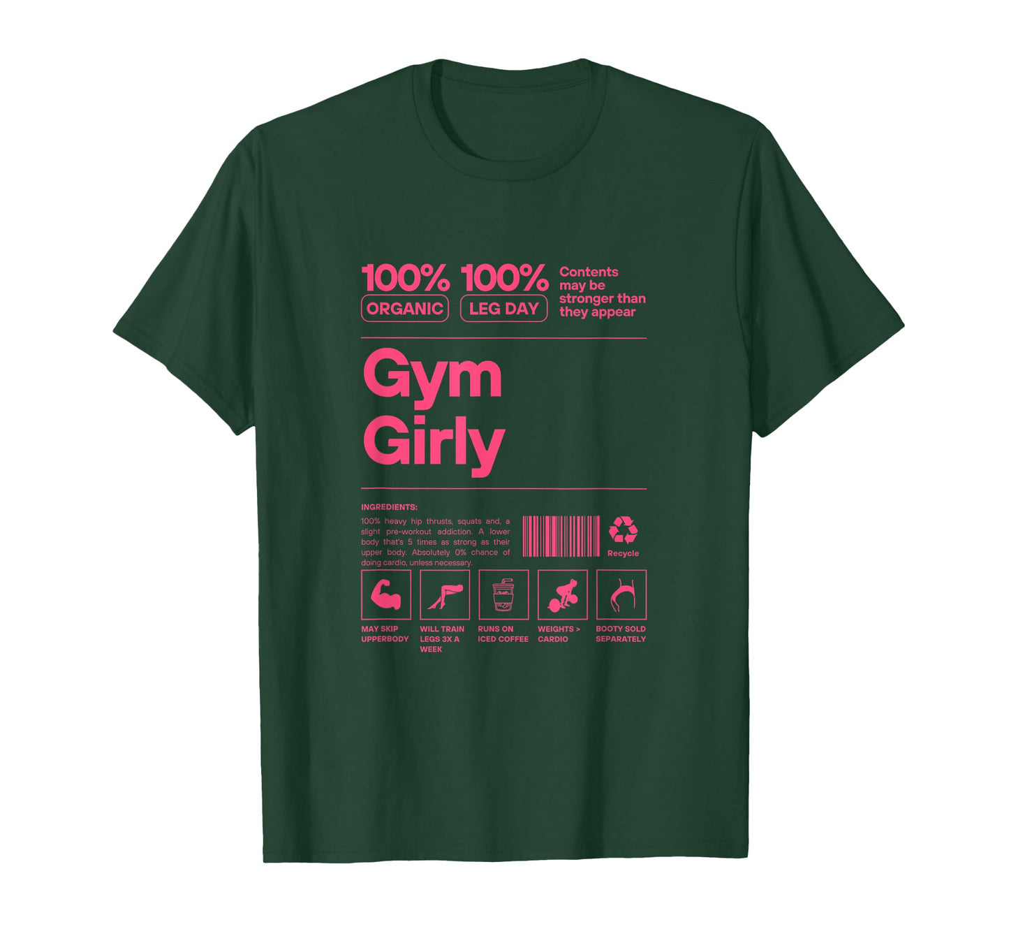 100% Organic Gym Girly - Muscle Mommy Ingredients Pump Cover T-Shirt