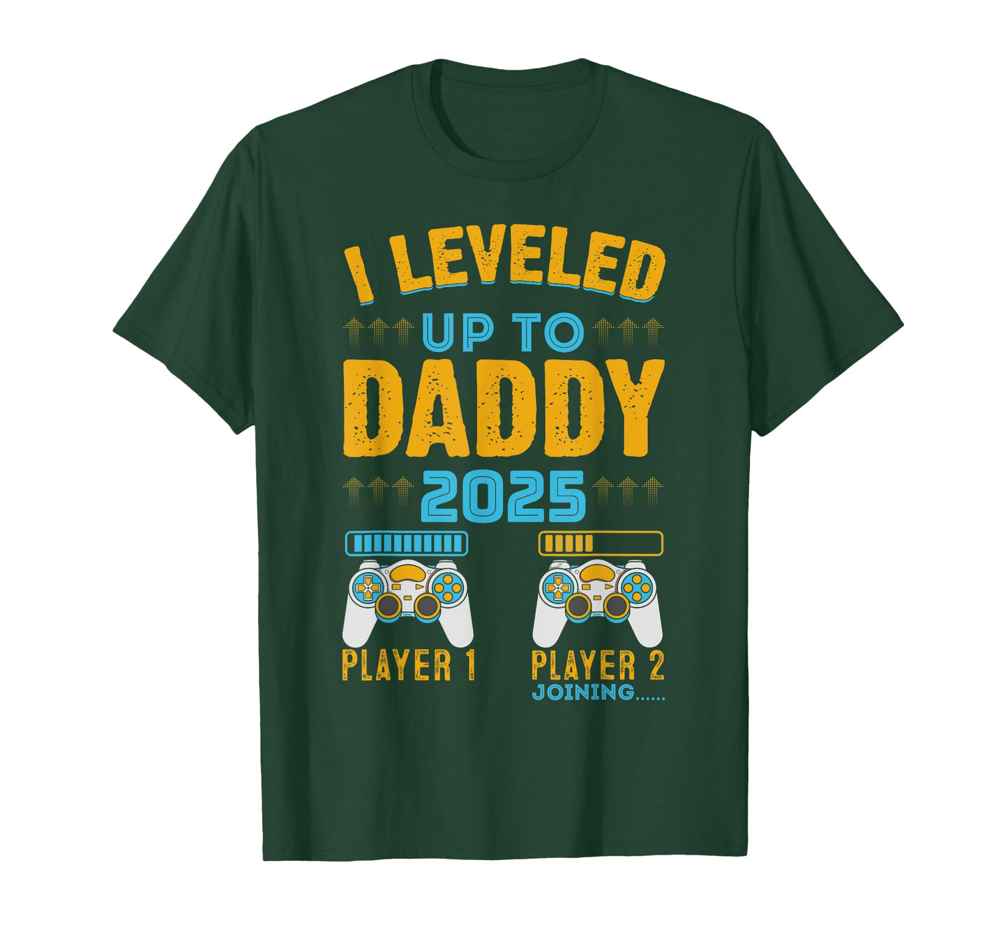 I Leveled Up To Daddy Est. 2025 Dad Pregnancy Announcement T-Shirt