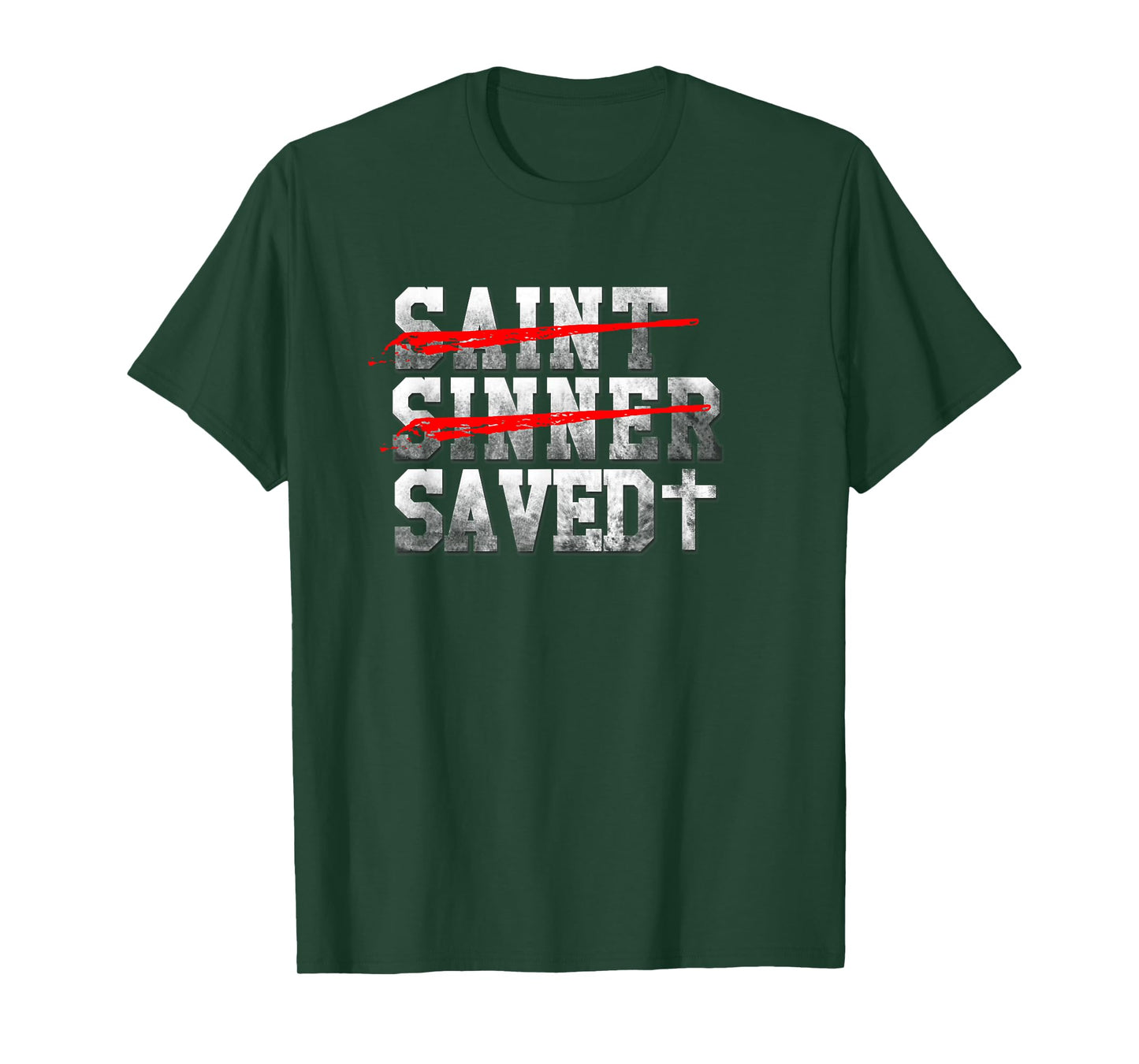 Saint Sinner Crossout Saved Christianity Christian T-Shirt