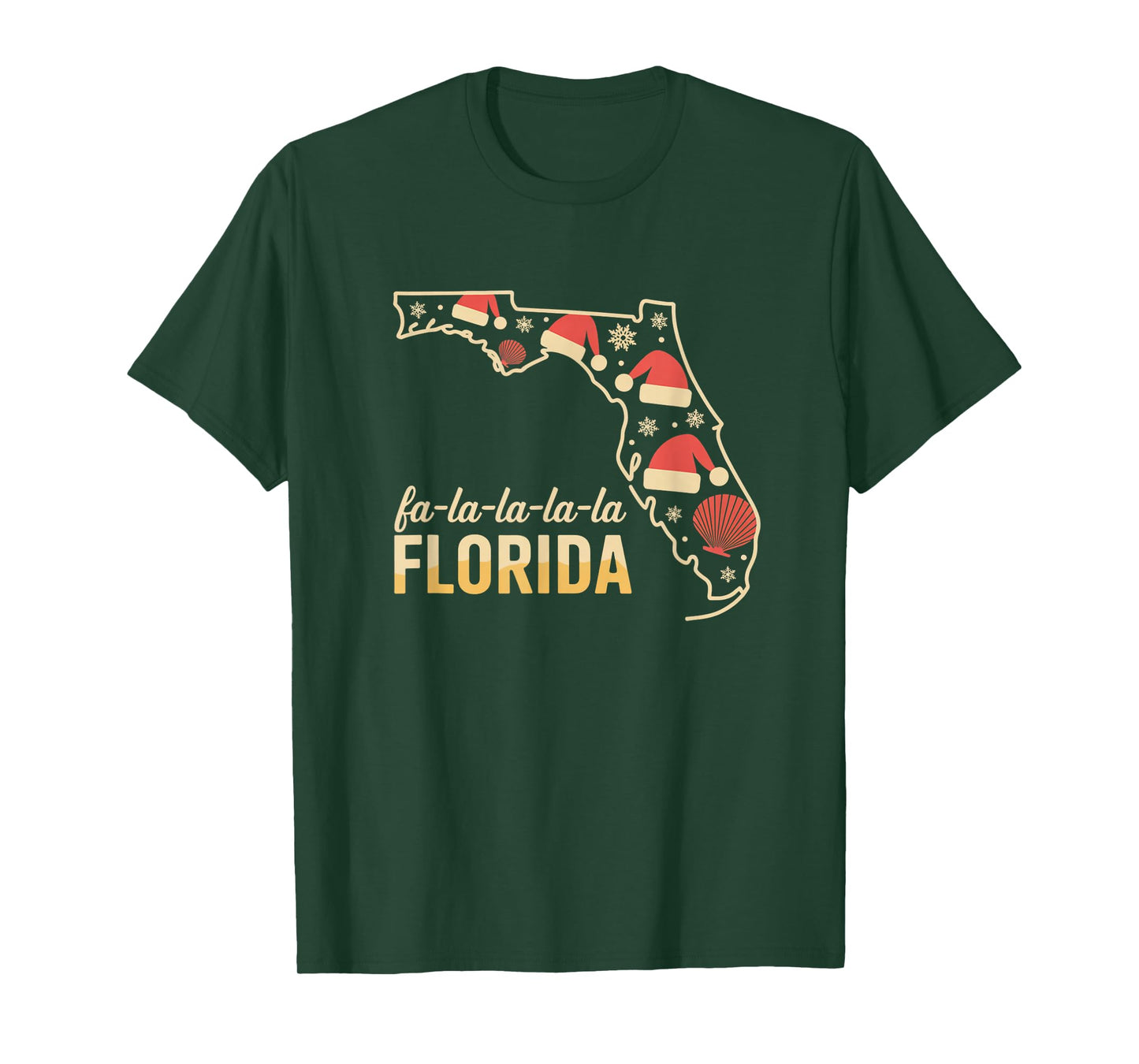 Cute Florida Christmas Family Matching Holiday Santa Hats T-Shirt