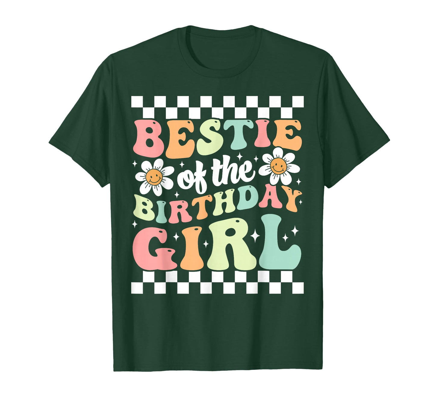 Bestie of the Birthday Girl Cute Best Friend Groovy Birthday T-Shirt