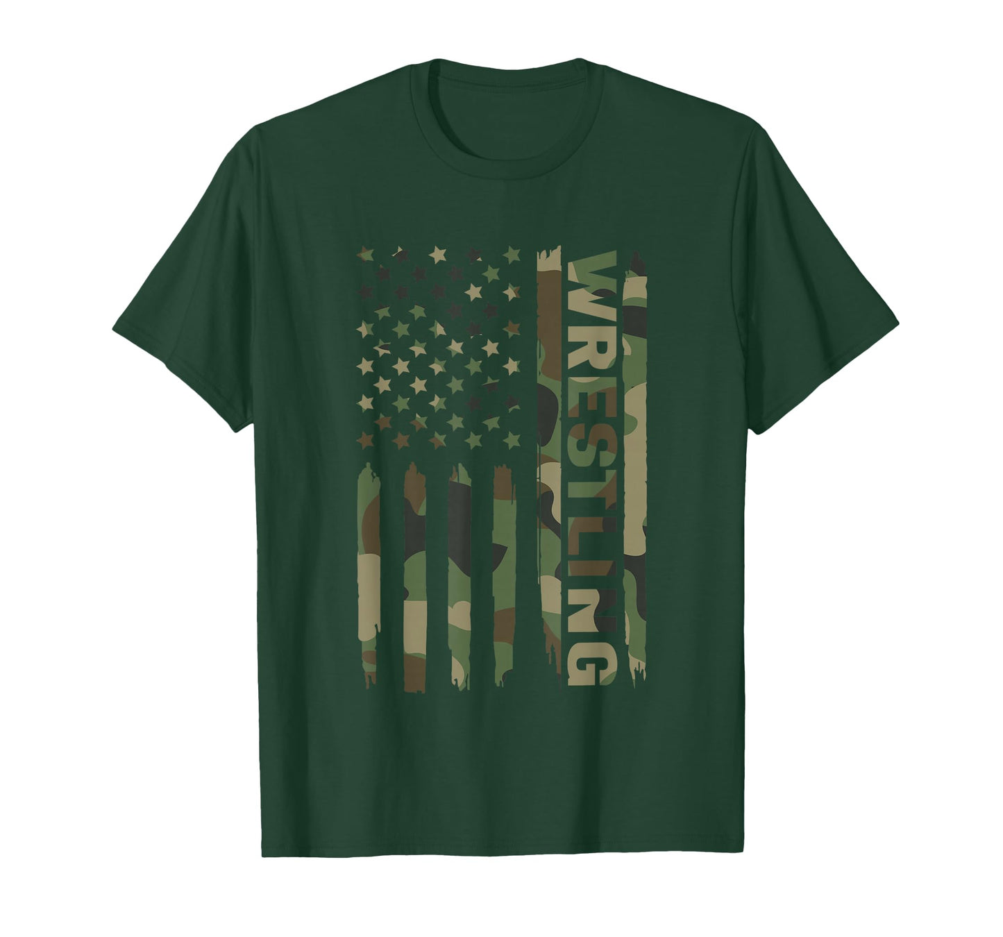 Wrestling American Flag Camo Wrestler T-Shirt