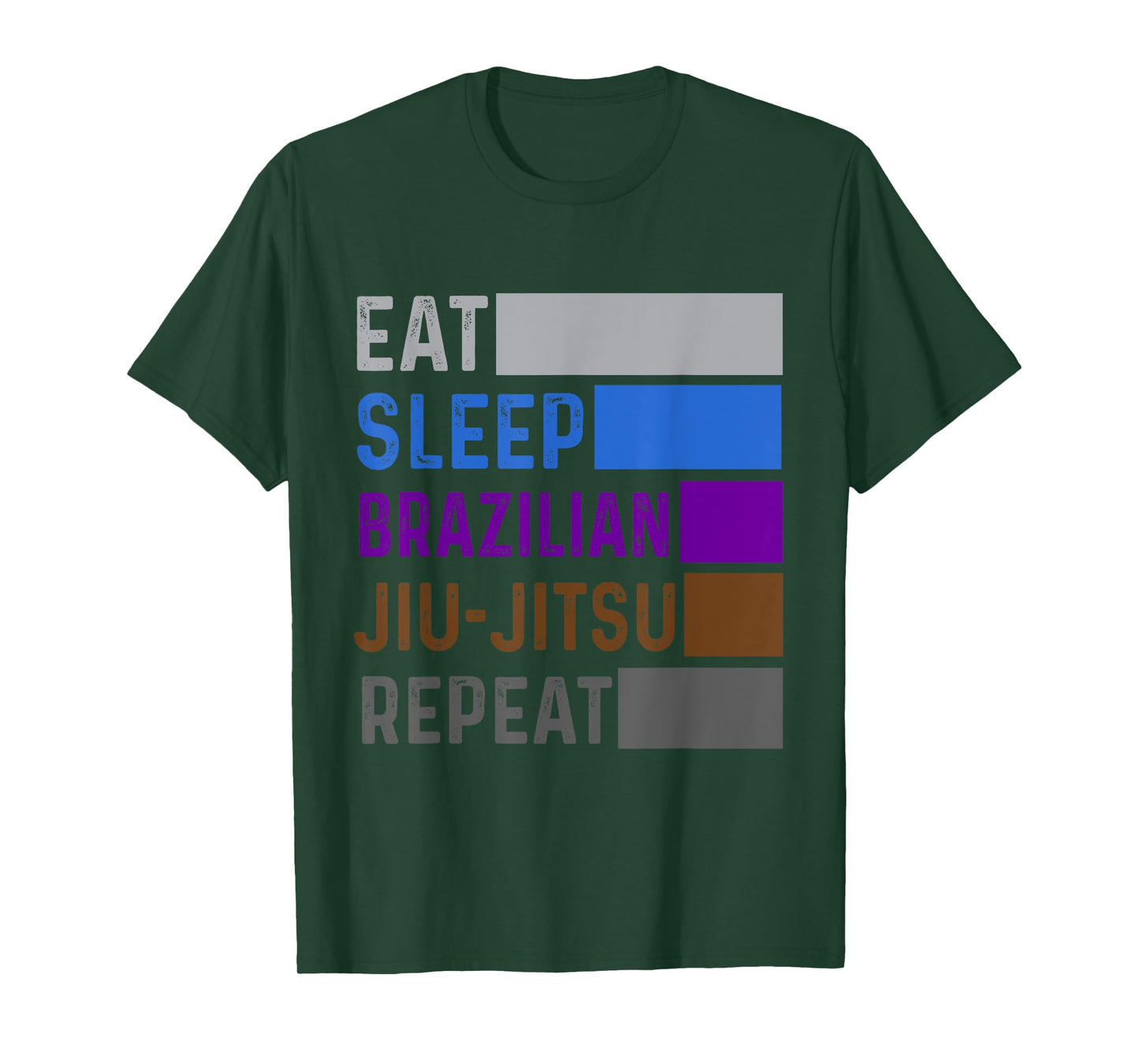 Eat Sleep Brazilian Jiu Jitsu Repeat Belt Ranking Gracie BJJ T-Shirt