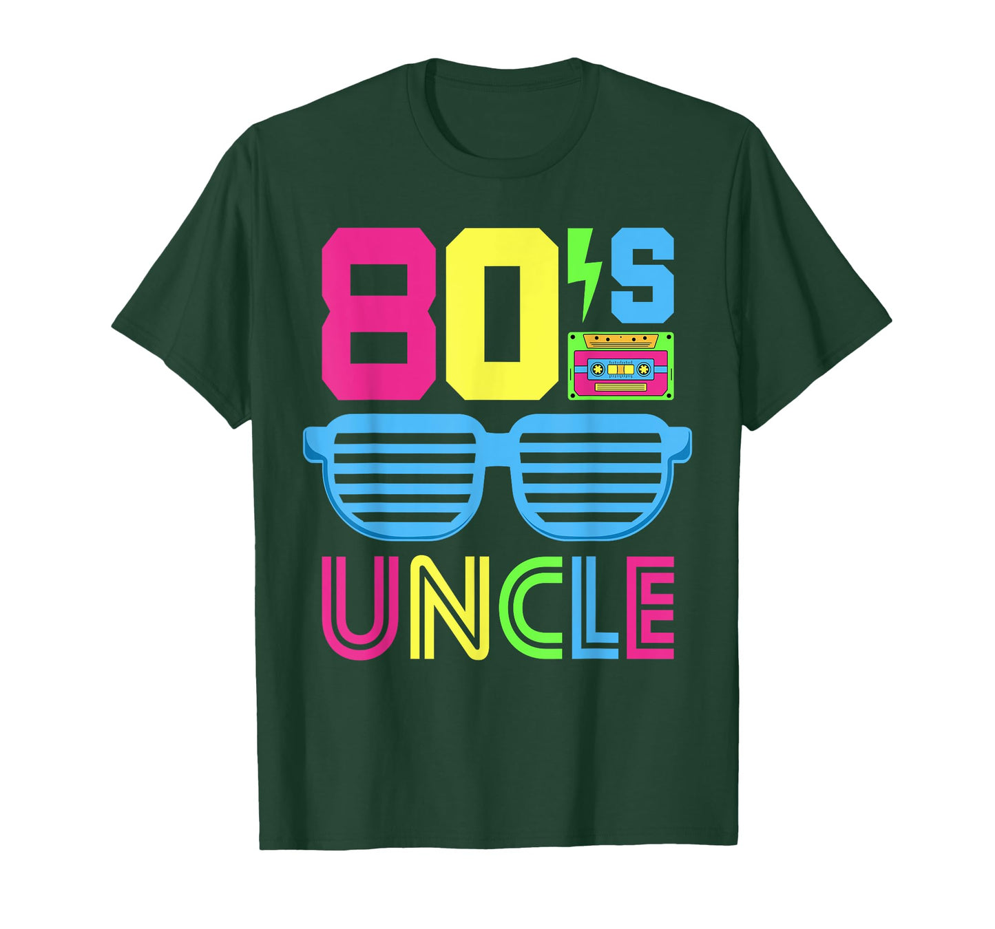 1980s Themed Party Costume Eighties Theme Outfit 80's Uncle T-Shirt