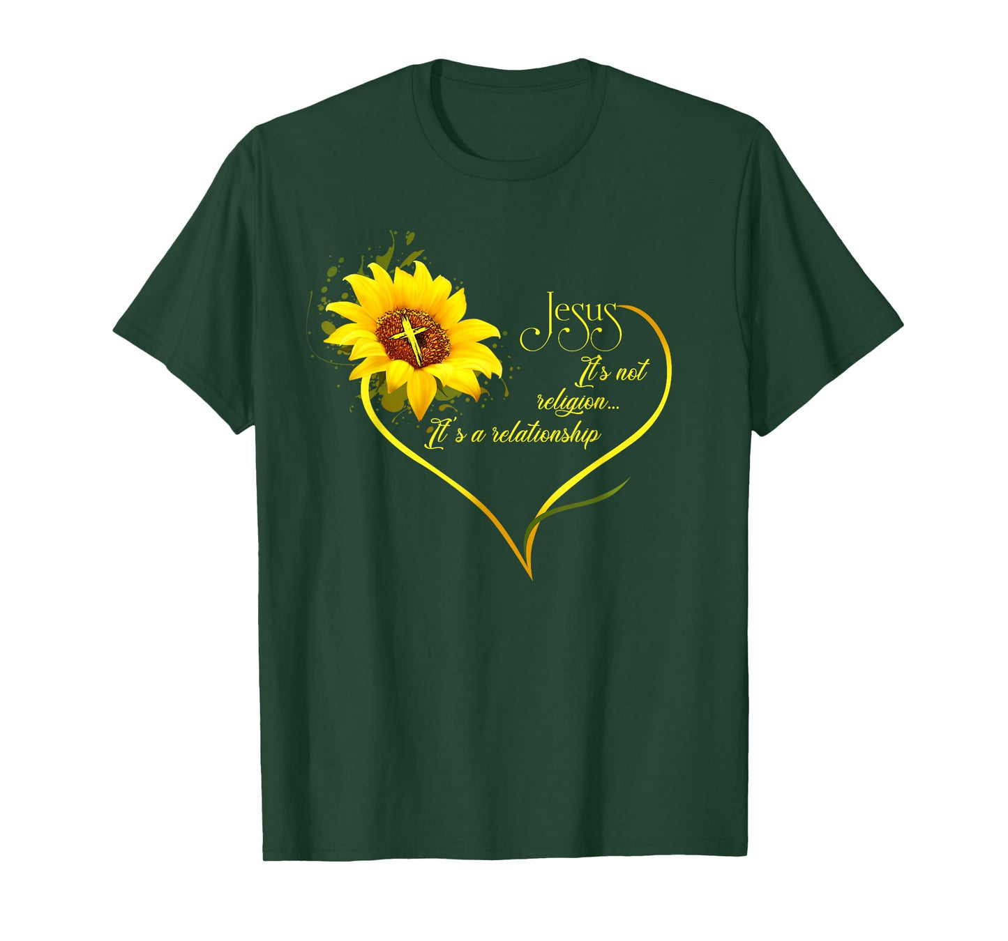 Jesus It's not a Religion It's a Relationship Sunflower Art Short Sleeve T-Shirt