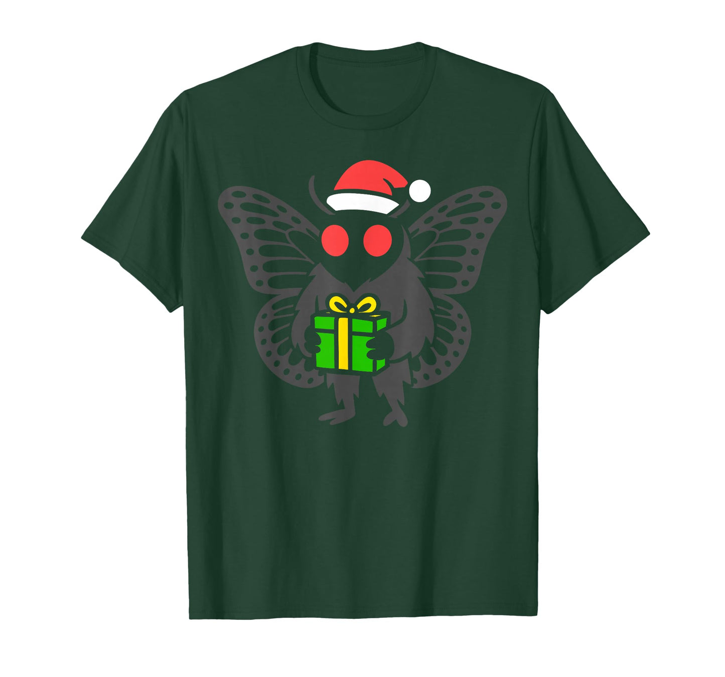 Cute Mothman Santa Mysterious and Dark Cryptid Christmas T-Shirt