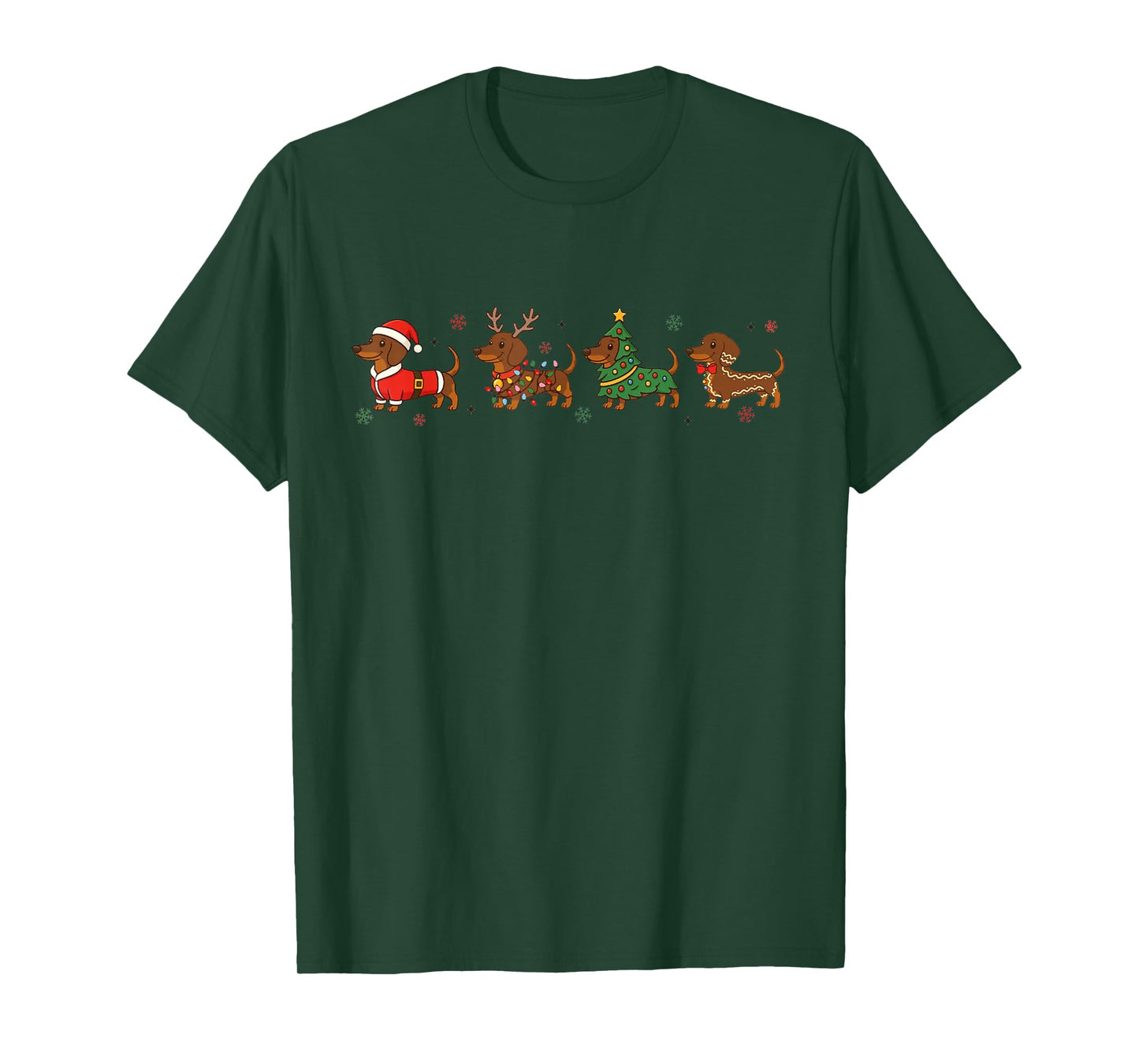 Christmas Dachshund Cute Santa Dachshund Christmas Tree T-Shirt