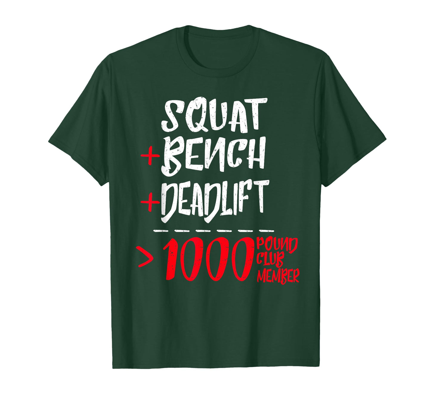 Gym Training FH 1000 Pound Club Member T-Shirt - Men's Black Classic Fit Modern Lightweight Cotton 50% Polyester 50% Short Sleeve Crew Neck T-Shirt