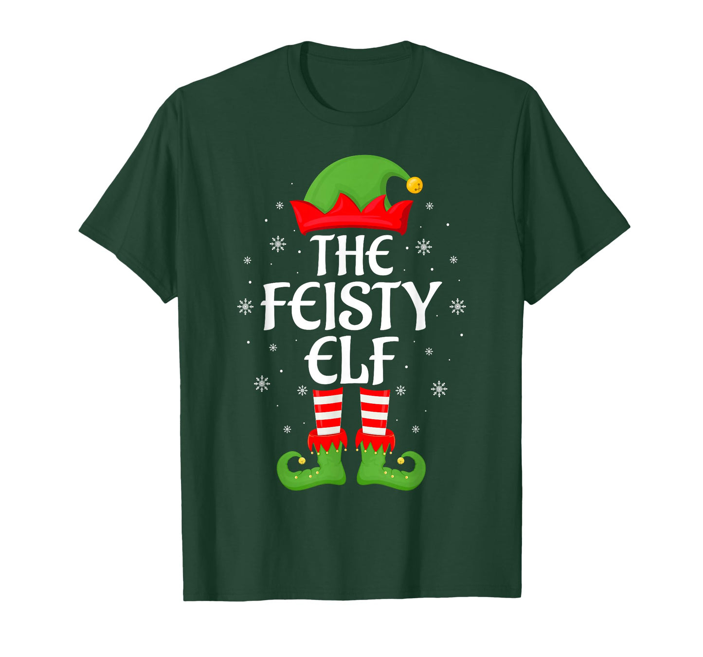 Feisty Elf Xmas Family Matching Elf Squad Christmas T-Shirt