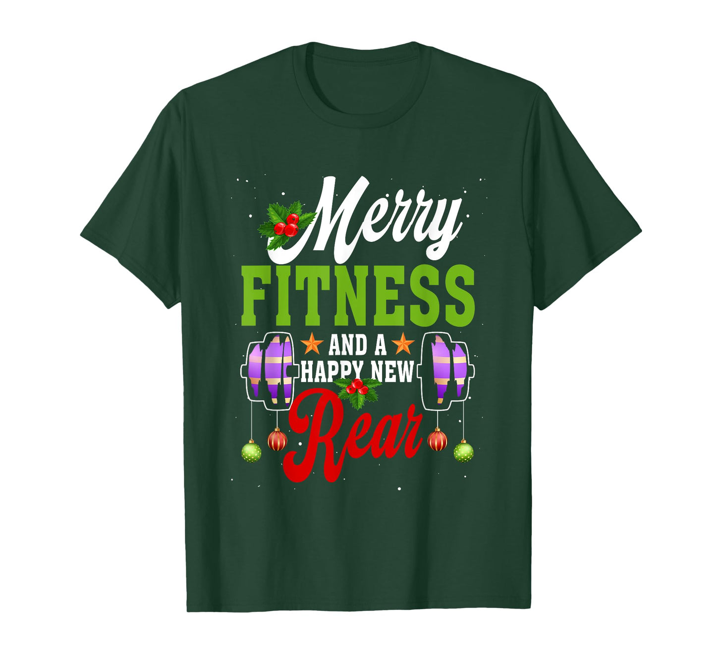 Merry Fitness Happy New Rear Workout Christmas New Year T-Shirt