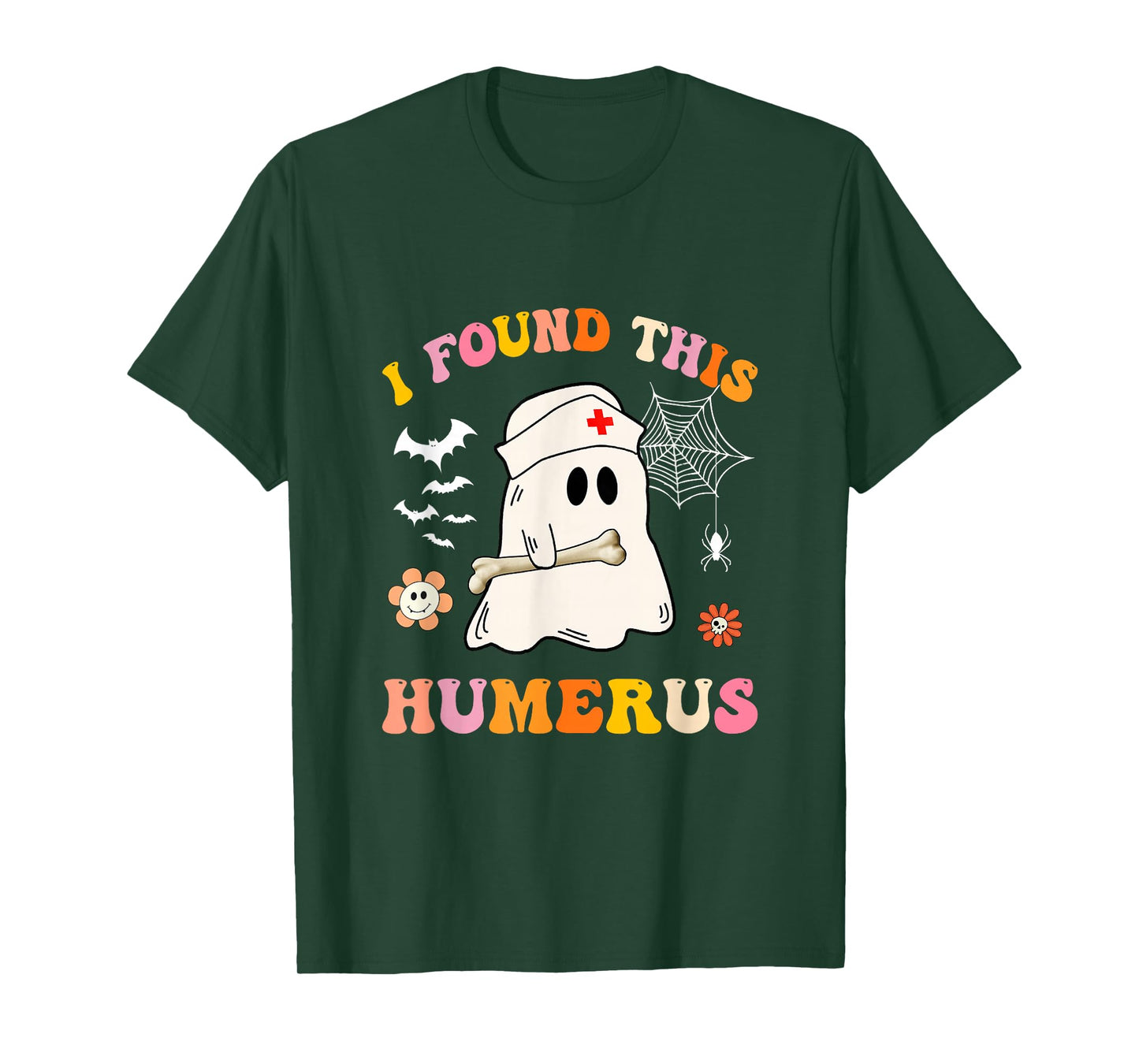 I Found This Humerus Groovy Ghost Nurse Halloween Costume T-Shirt