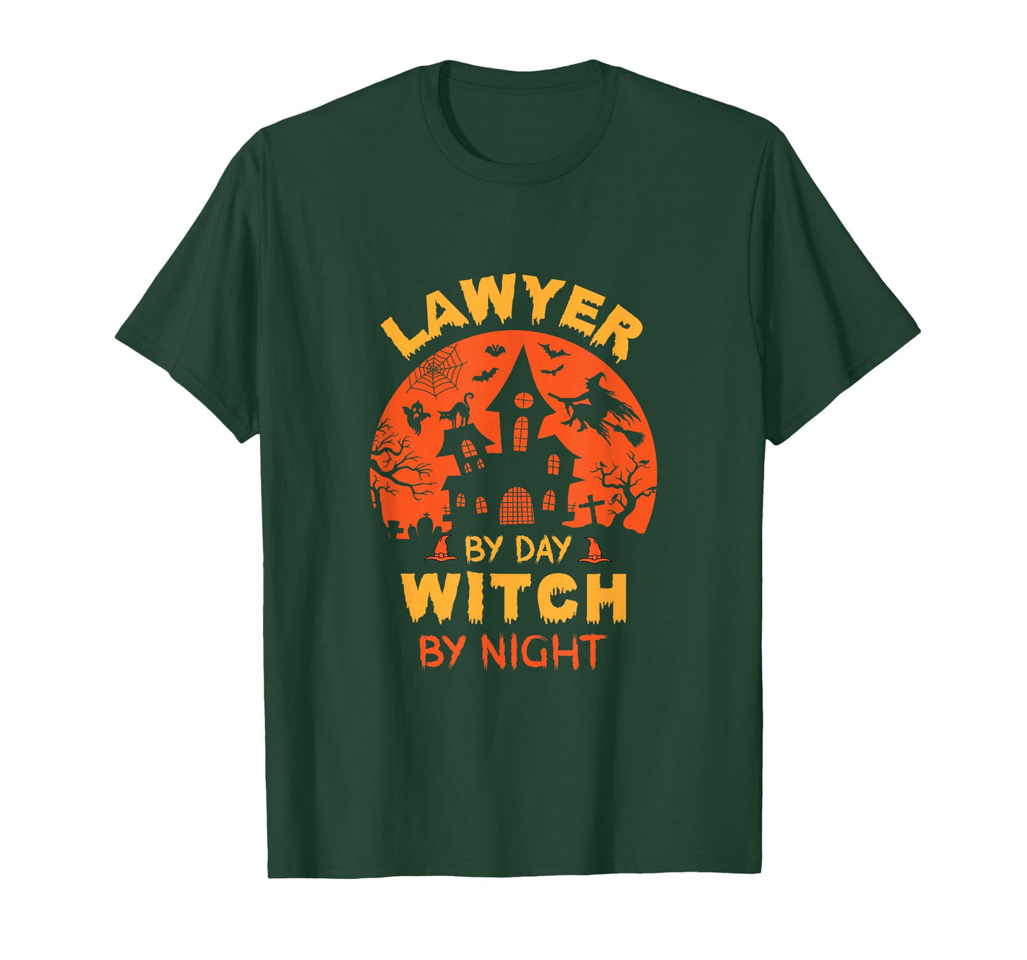 Lawyer by Day Witch by Night Funny Halloween T-Shirt