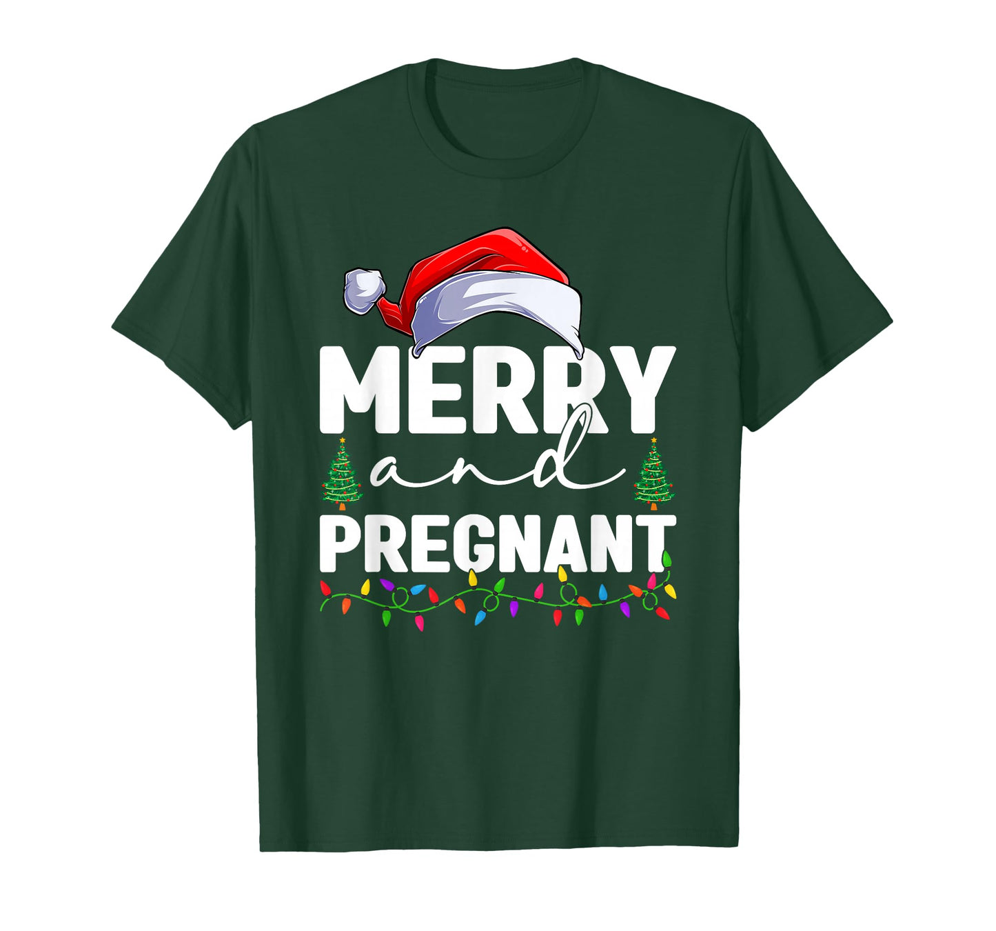 Merry and Pregnant Christmas Pregnancy Announcement Xmas T-Shirt