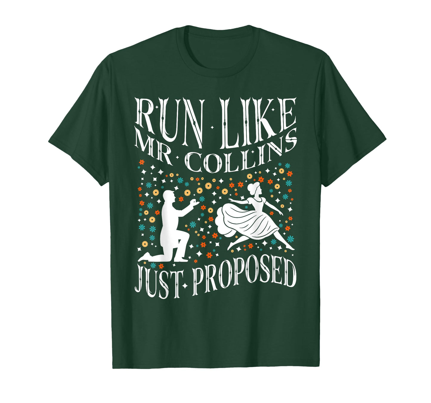 Run Like Mr Collins Just Proposed, Vintage Funny Book quote T-Shirt
