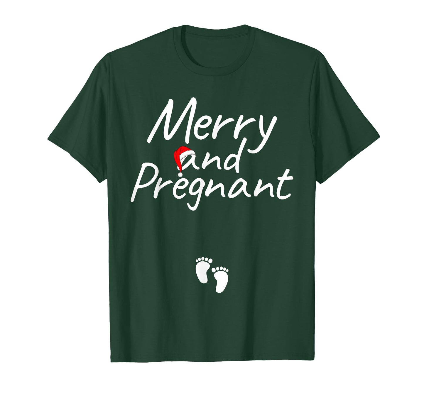 Merry and Pregnant Xmas Pregnancy Announcement Christmas T-Shirt