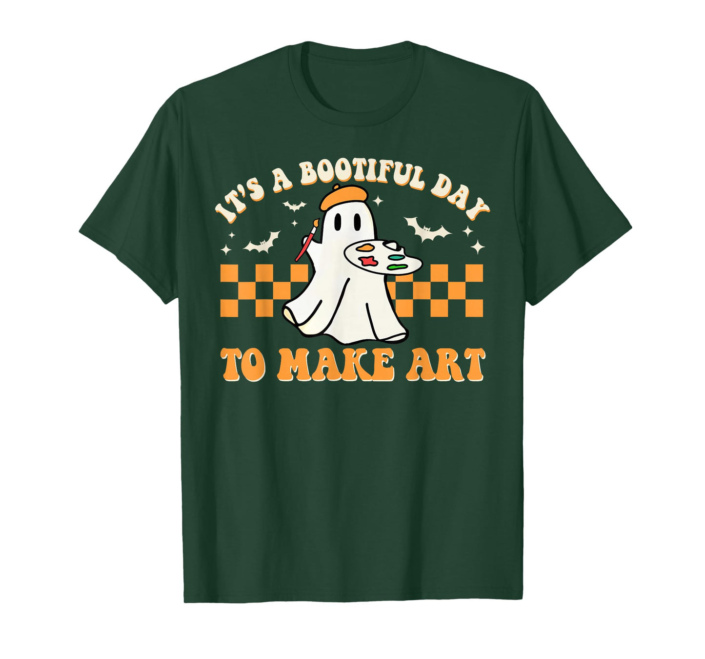 It's A Bootiful Day To Make Art Halloween Art Teacher Groovy T-Shirt