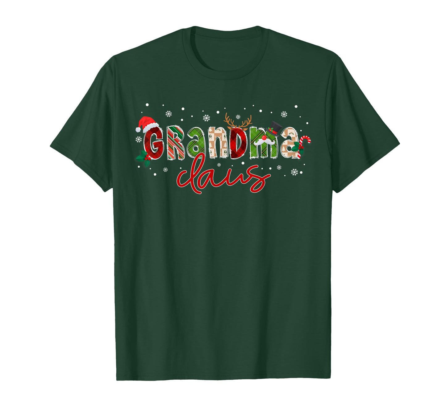 Grandma Claus Santa Claus Family Matching Christmas Pajama T-Shirt