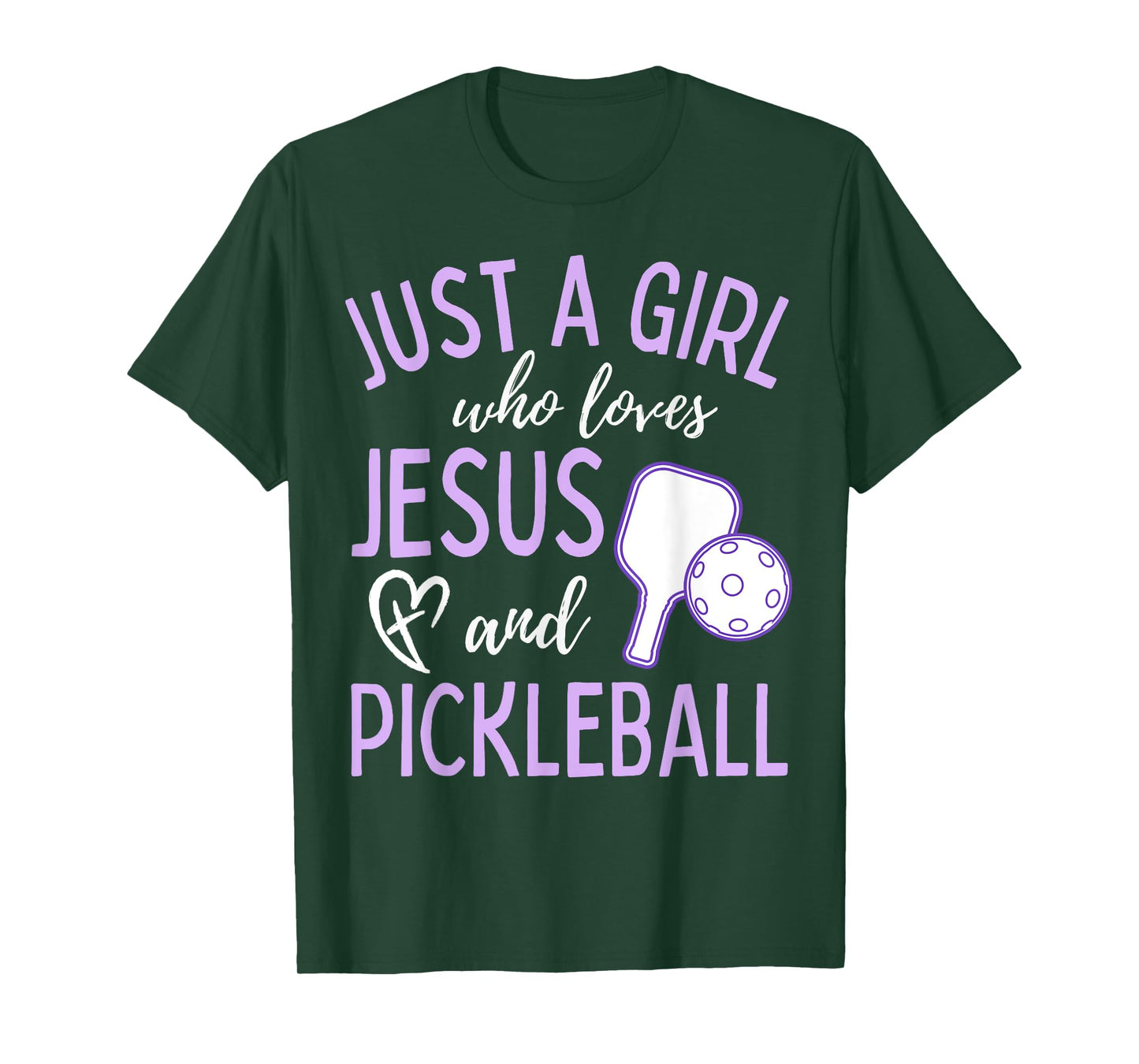 Just A Girl Who Loves Jesus and Pickleball Christian Cute T-Shirt