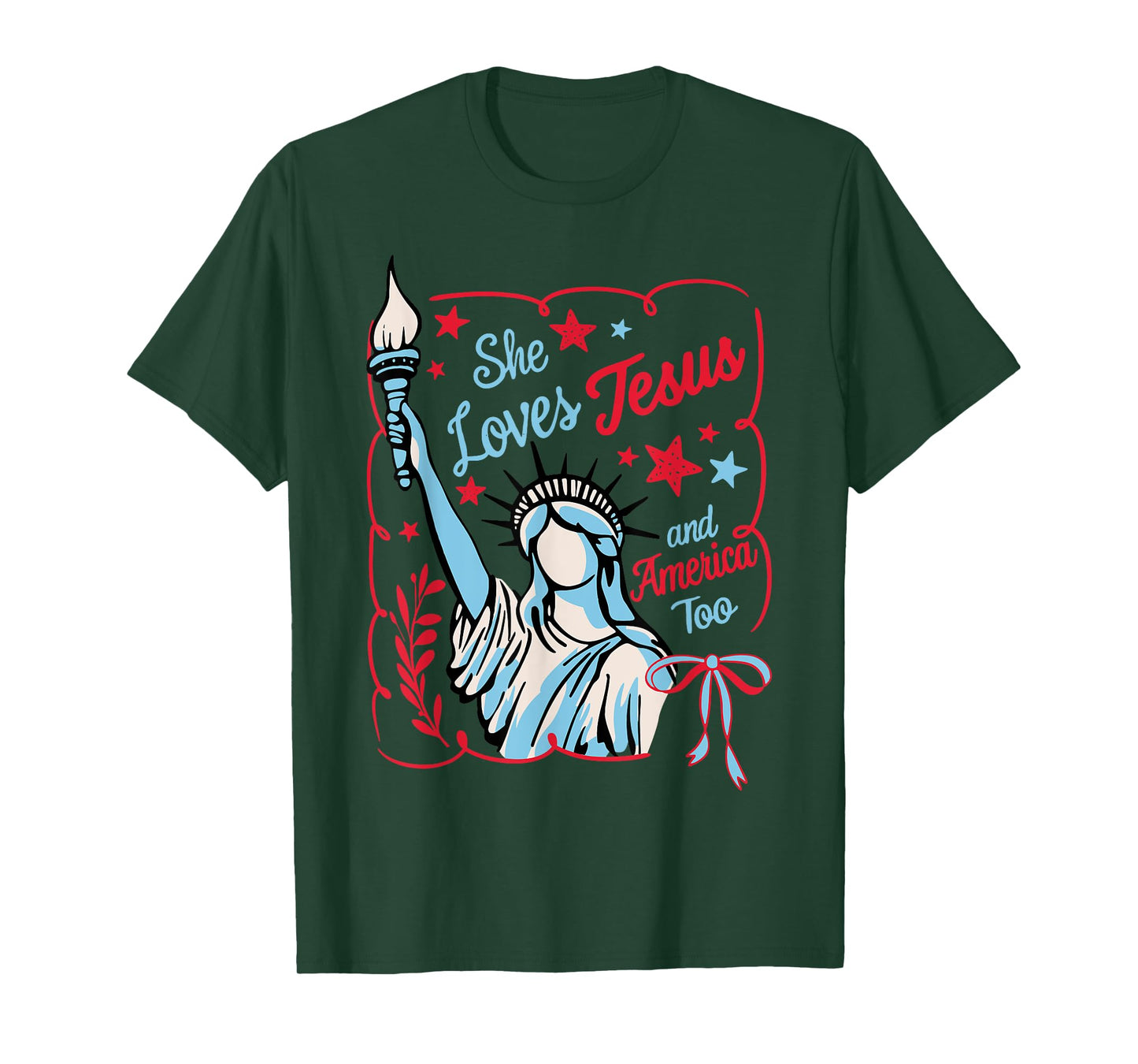 Statue of Liberty - She Loves Jesus and America too T-Shirt