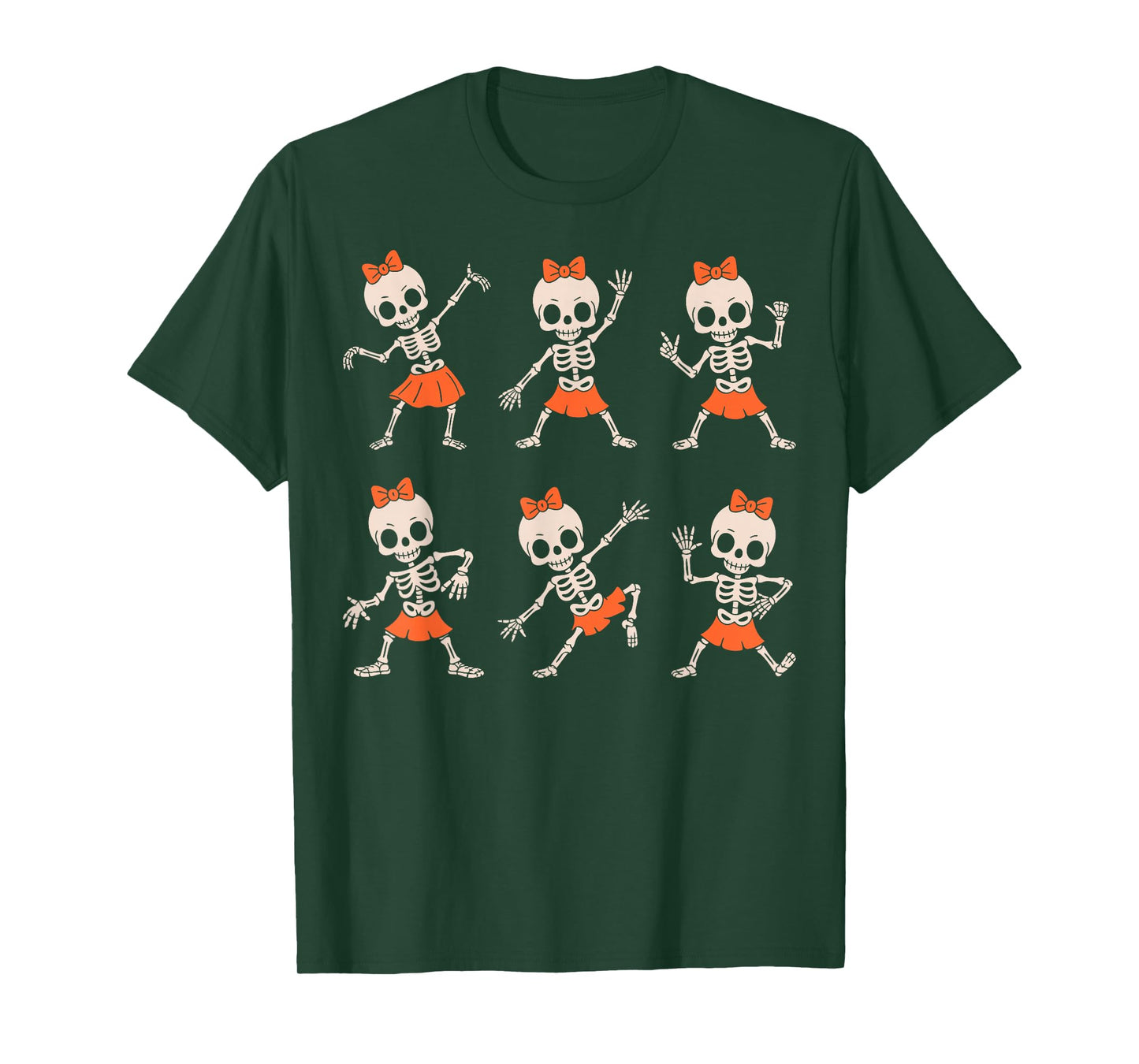 Funny Cute Dancing Skeleton Halloween Girls Kids Toddlers T-Shirt