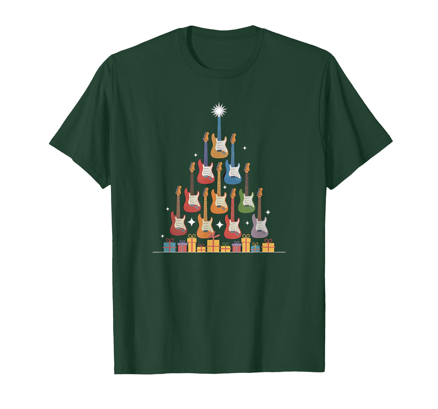 Christmas Guitar Christmastree Tree Made Out of Guitars T-Shirt