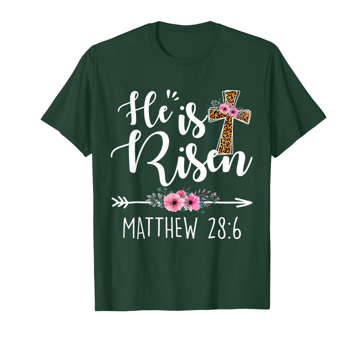 Happy Easter Day He is Risen Toddler Girls Women Floral T-Shirt