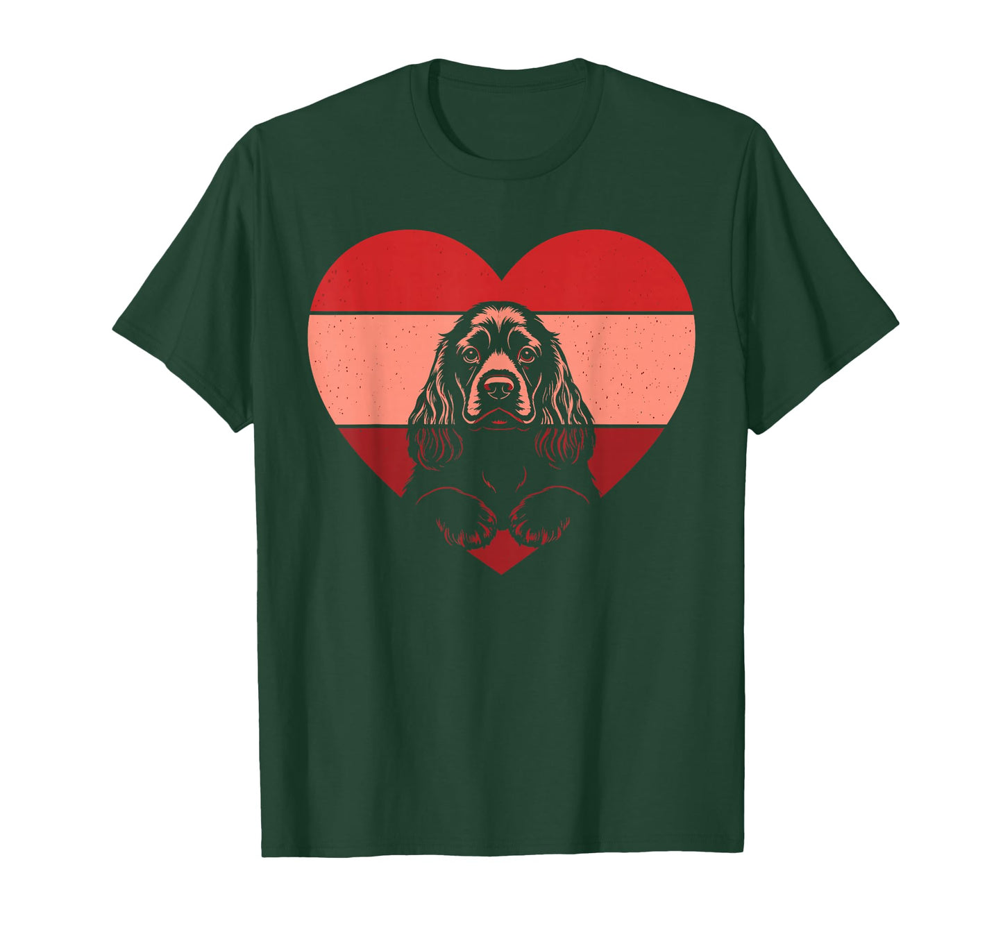 Retro Heart Cocker Spaniel Dog Vintage Valentine Womens Mens T-Shirt
