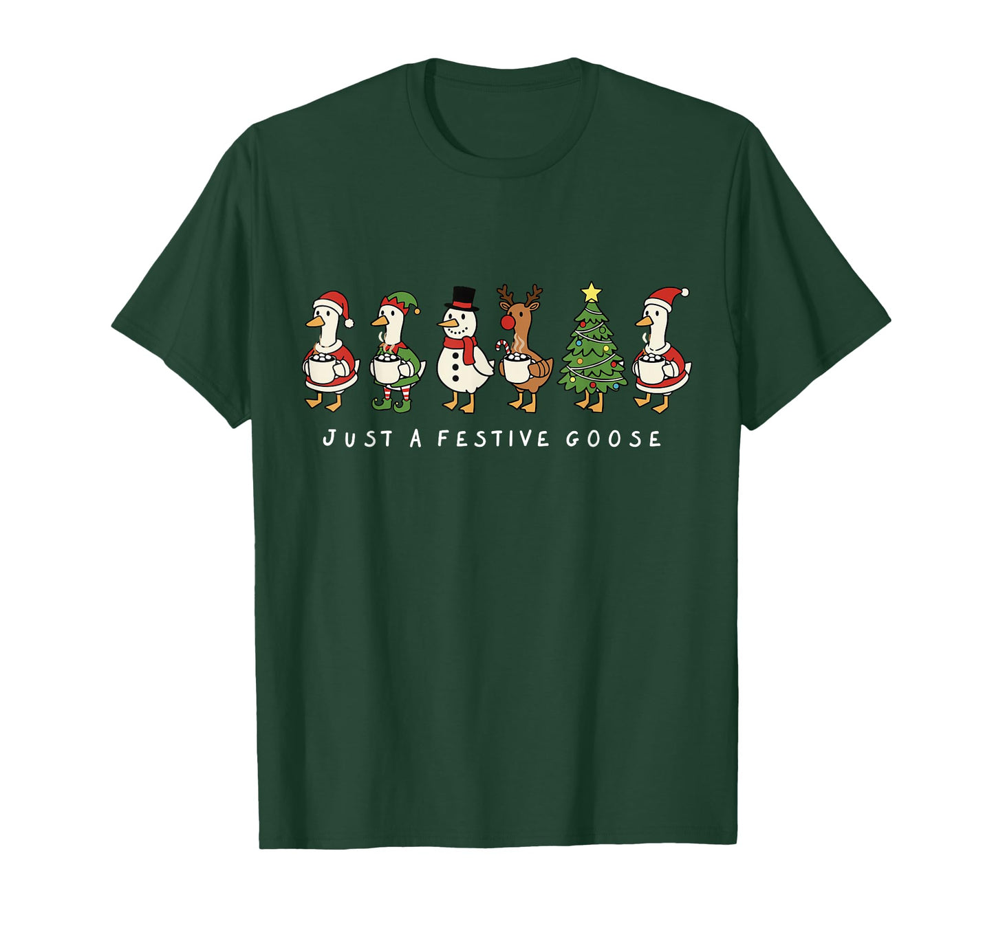 Just a Festive Goose Christmas Cocoa Parade T-Shirt