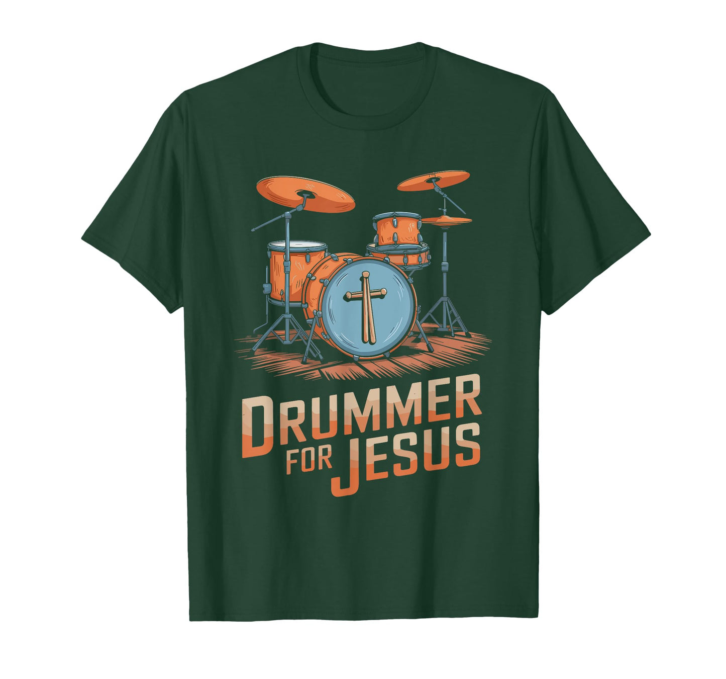 Drummer For Jesus, Drums Percussionist And Drummer Drumming T-Shirt