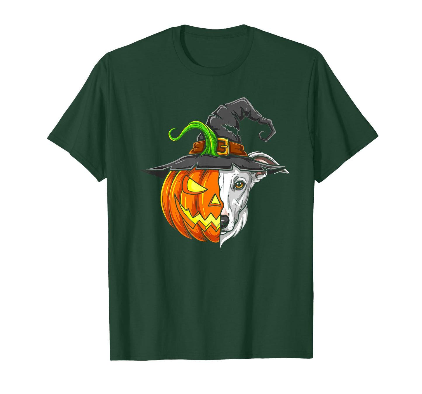 Whippet Pumpkin Jack O Lantern Halloween Kids Mens Womens T-Shirt