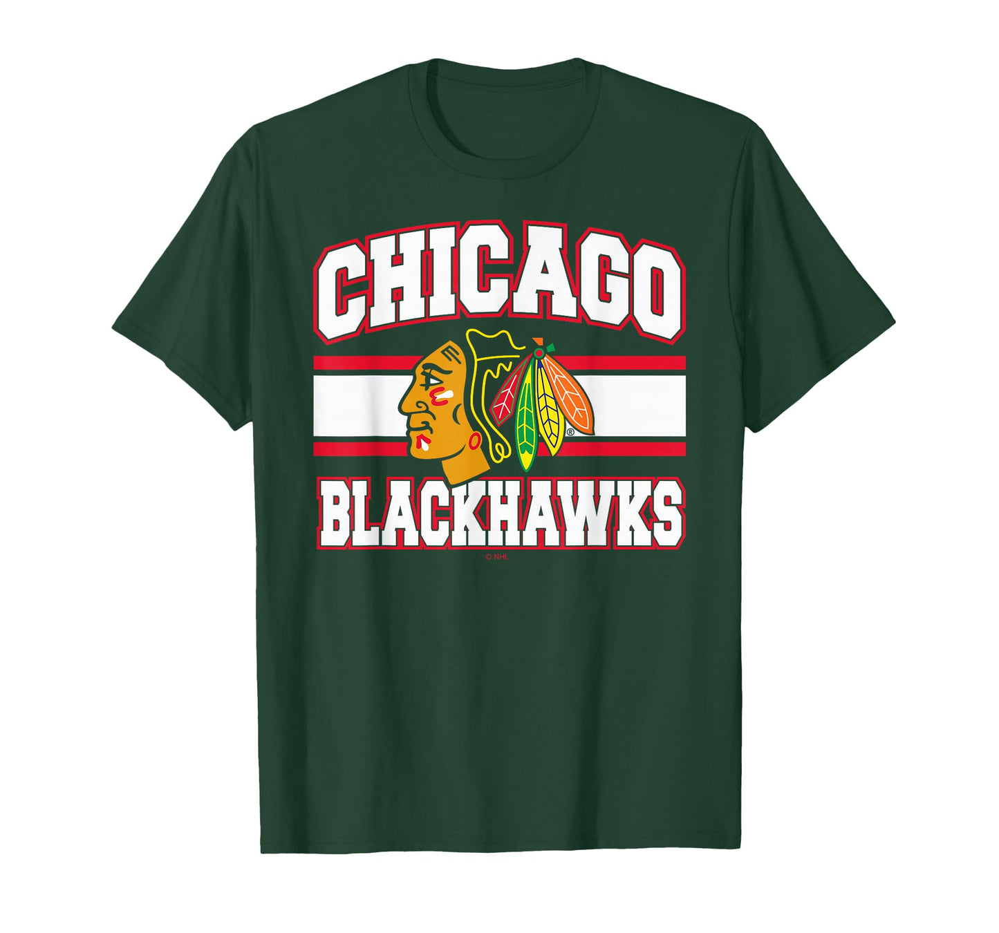 Chicago Blackhawks Stripe Black Officially Licensed T-Shirt