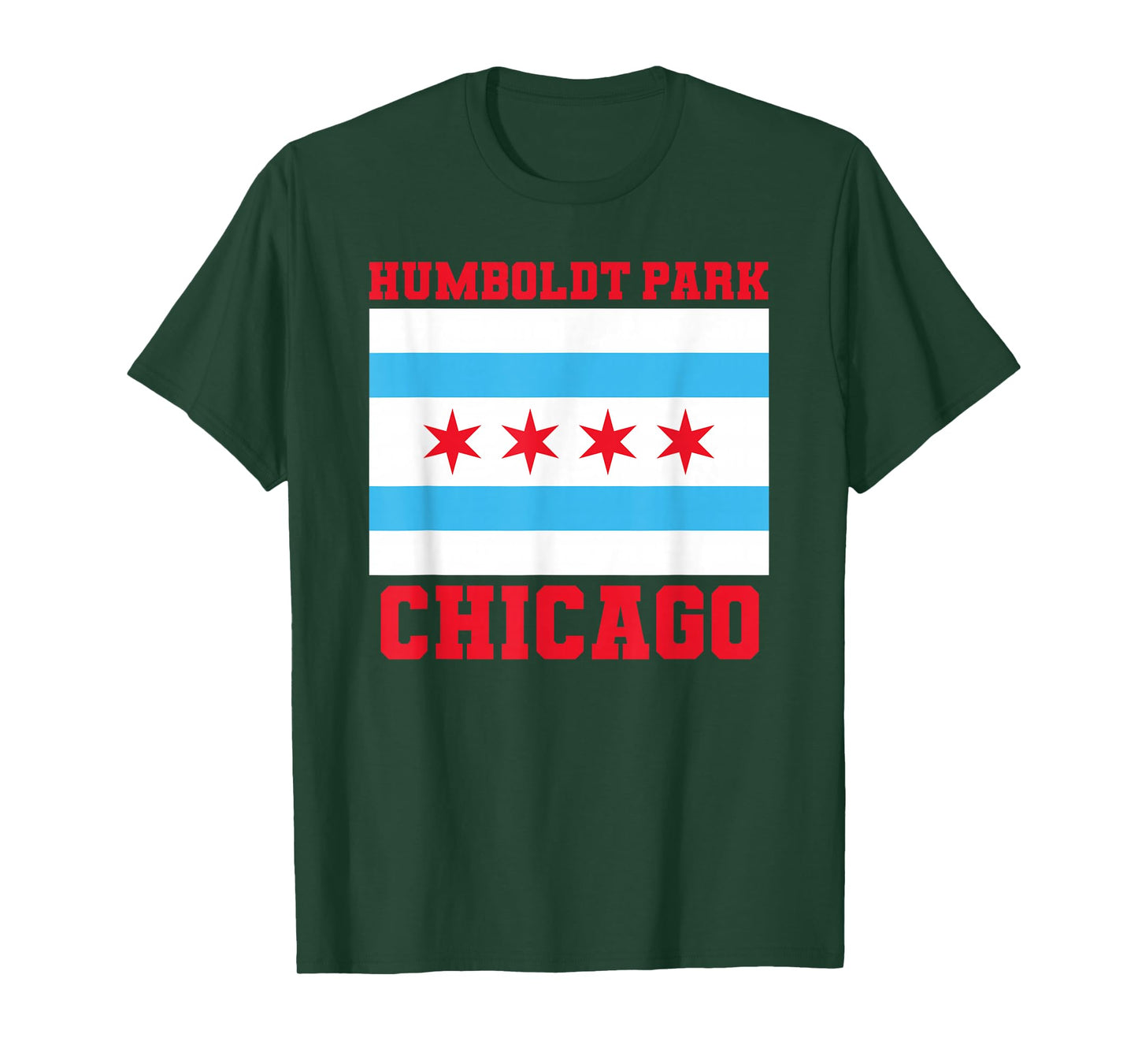Humboldt Park Chicago Illinois Flag Loop 773 Deep Dish Pizza T-Shirt