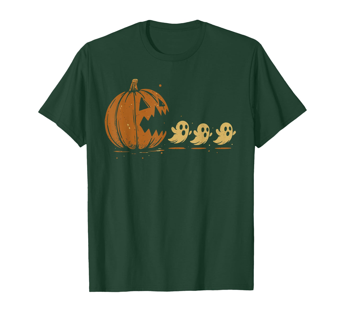 Halloween Gamer Pumpkin Eating Ghost Costume Men Boys Kids T-Shirt