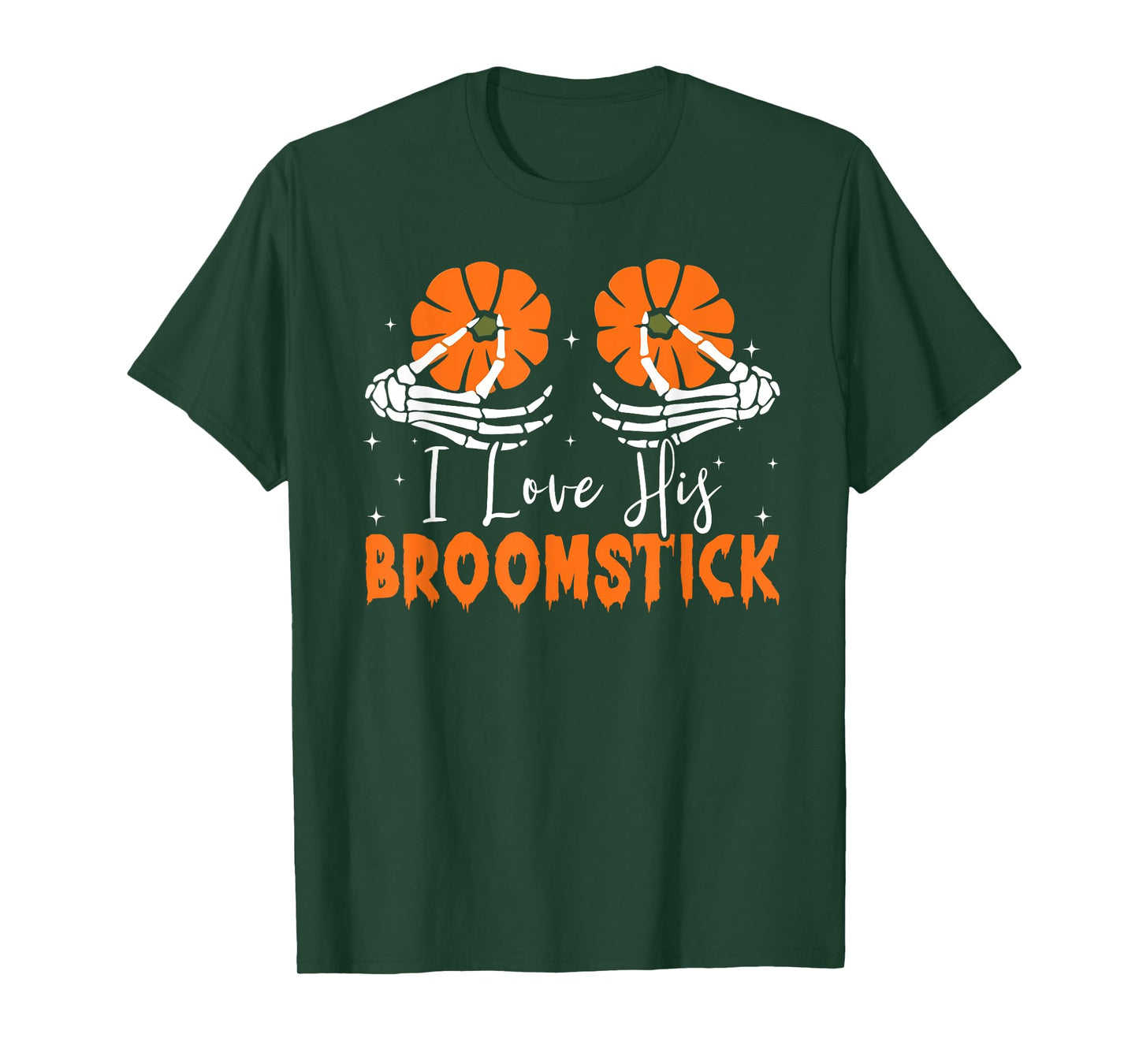 I Love Her Pumpkins I Love His Broomstick Halloween Couples T-Shirt