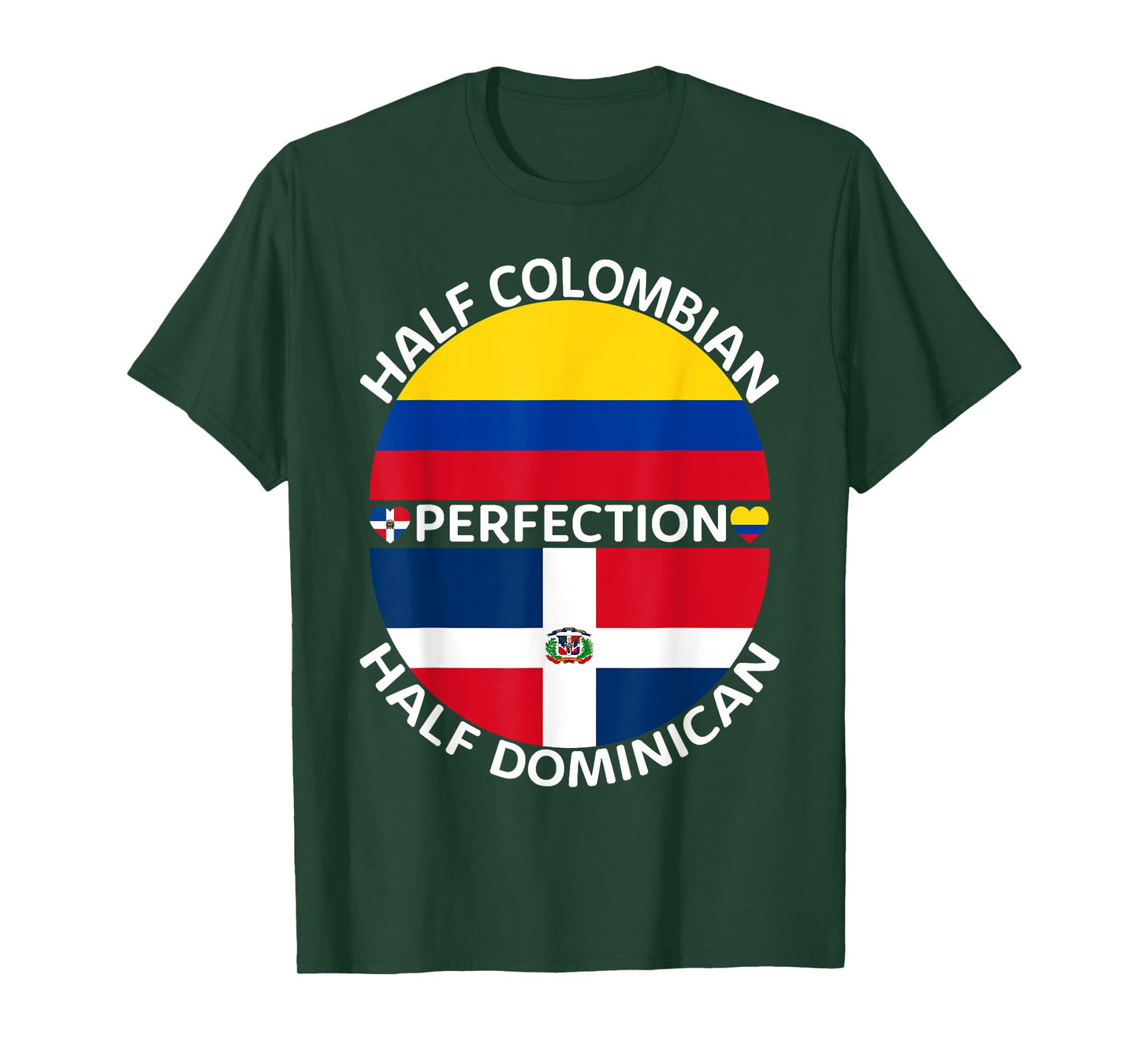 Half Colombian Half Dominican Republic Colombia Flag Men T-Shirt