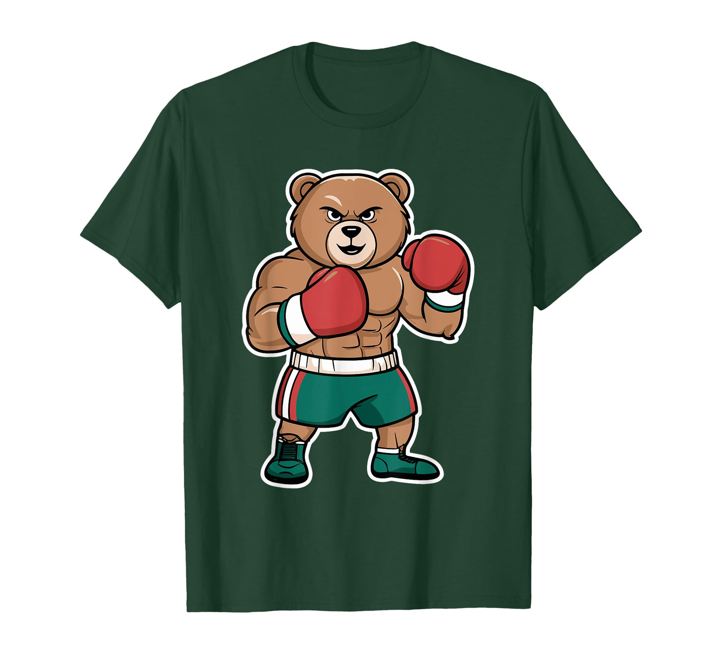 Boxing Bear Funny Tough Fighter Cartoon T-Shirt