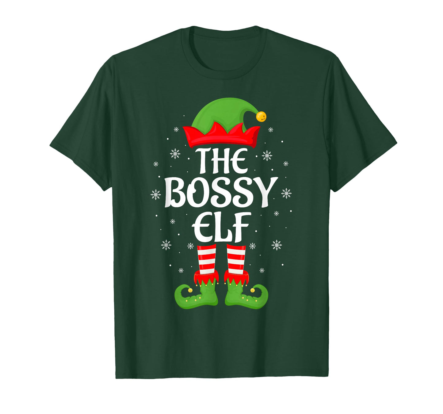 Bossy Elf Xmas Family Matching Elf Squad Christmas Women T-Shirt