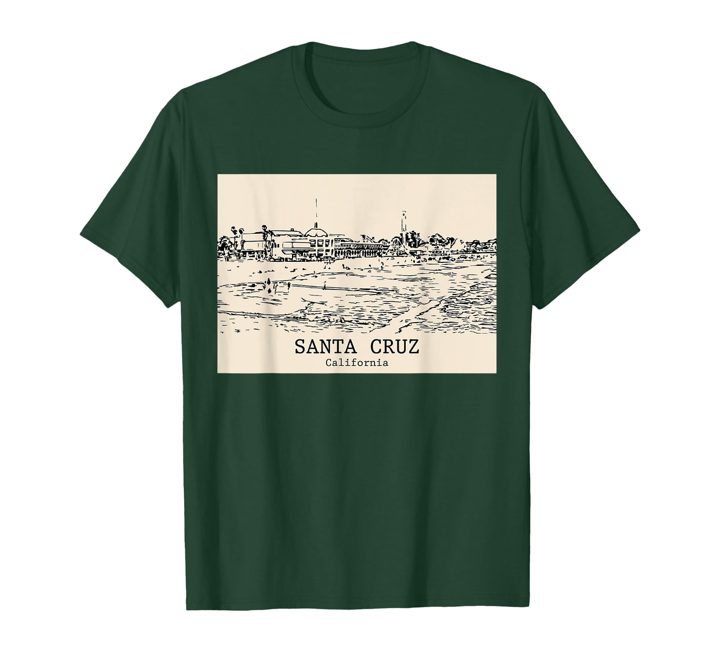 Santa Cruz California Vintage Retro Travel Souvenir T-Shirt
