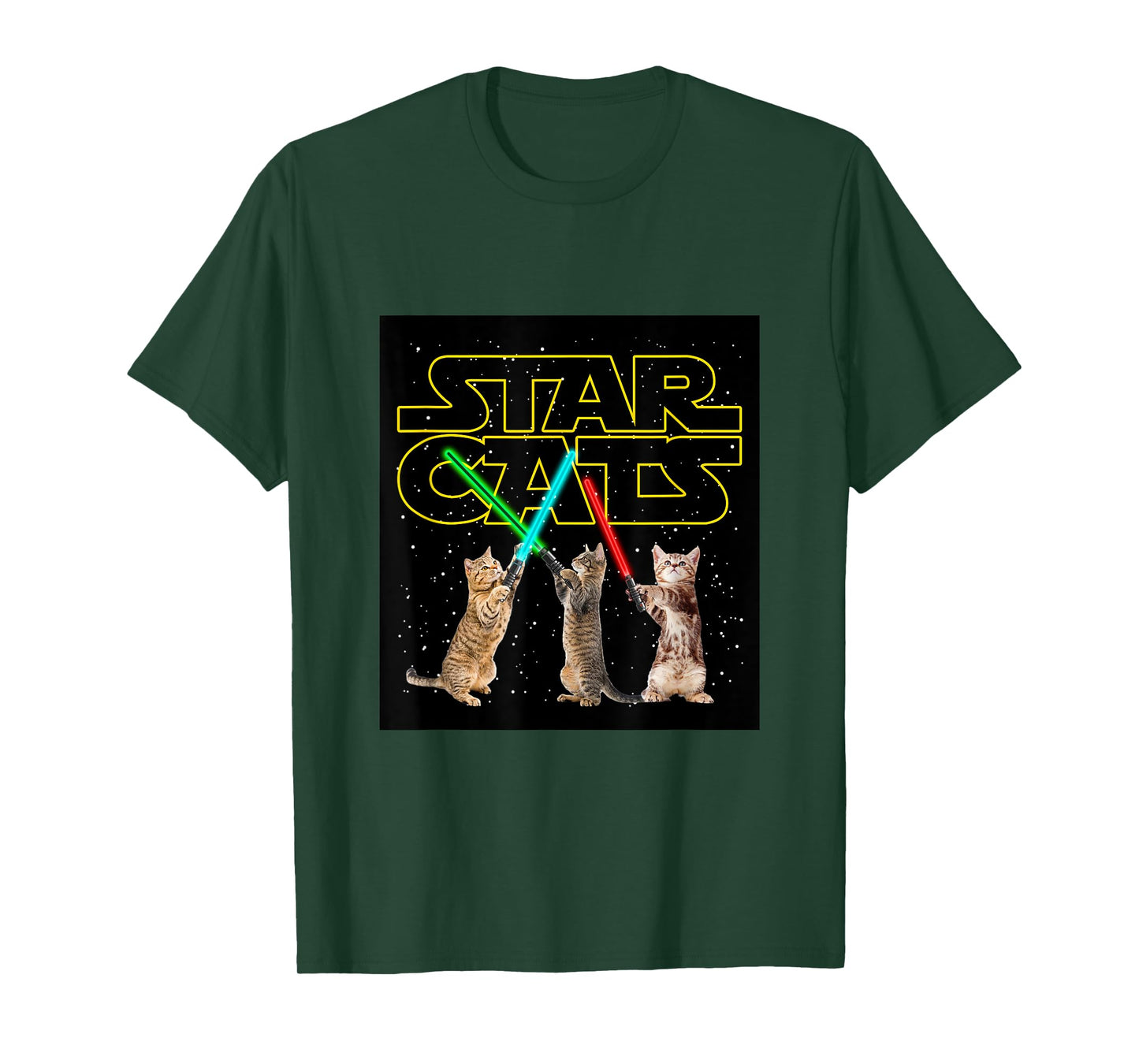 Cool Funny Cats Play in Space Cartoon Anime Graphic Designs T-Shirt