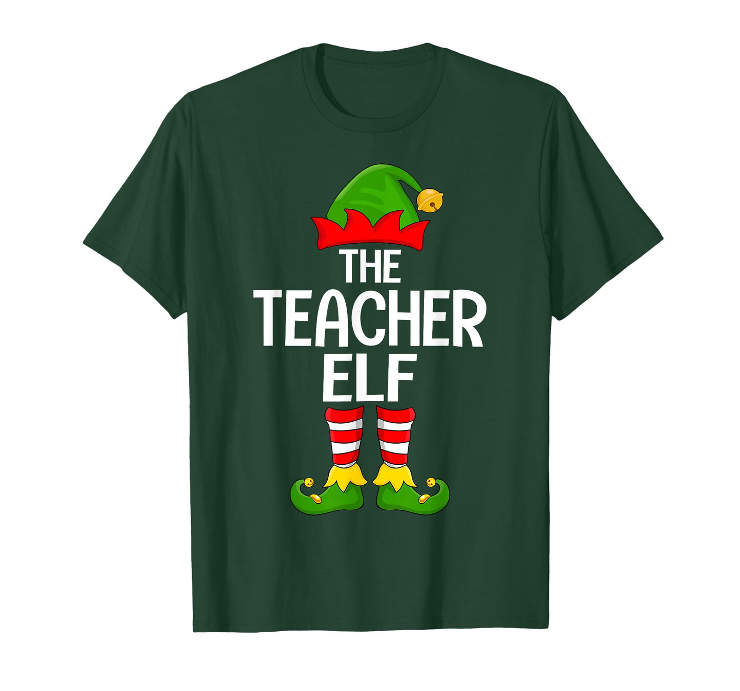 Teacher Elf Xmas Matching Family Elf Squad Christmas T-Shirt