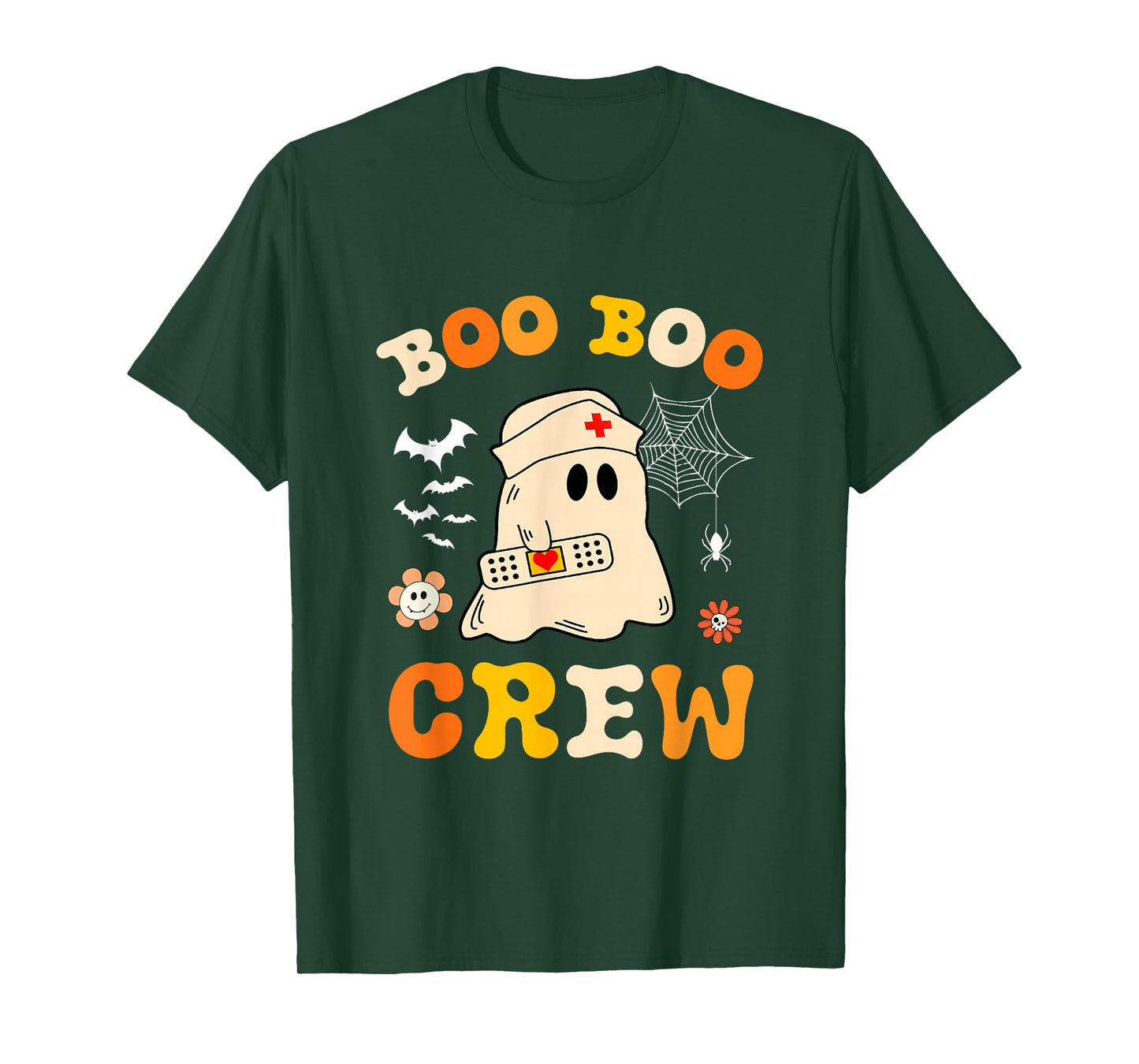 Groovy Boo Boo Crew Nurse Women Funny Ghost Nurse Halloween T-Shirt