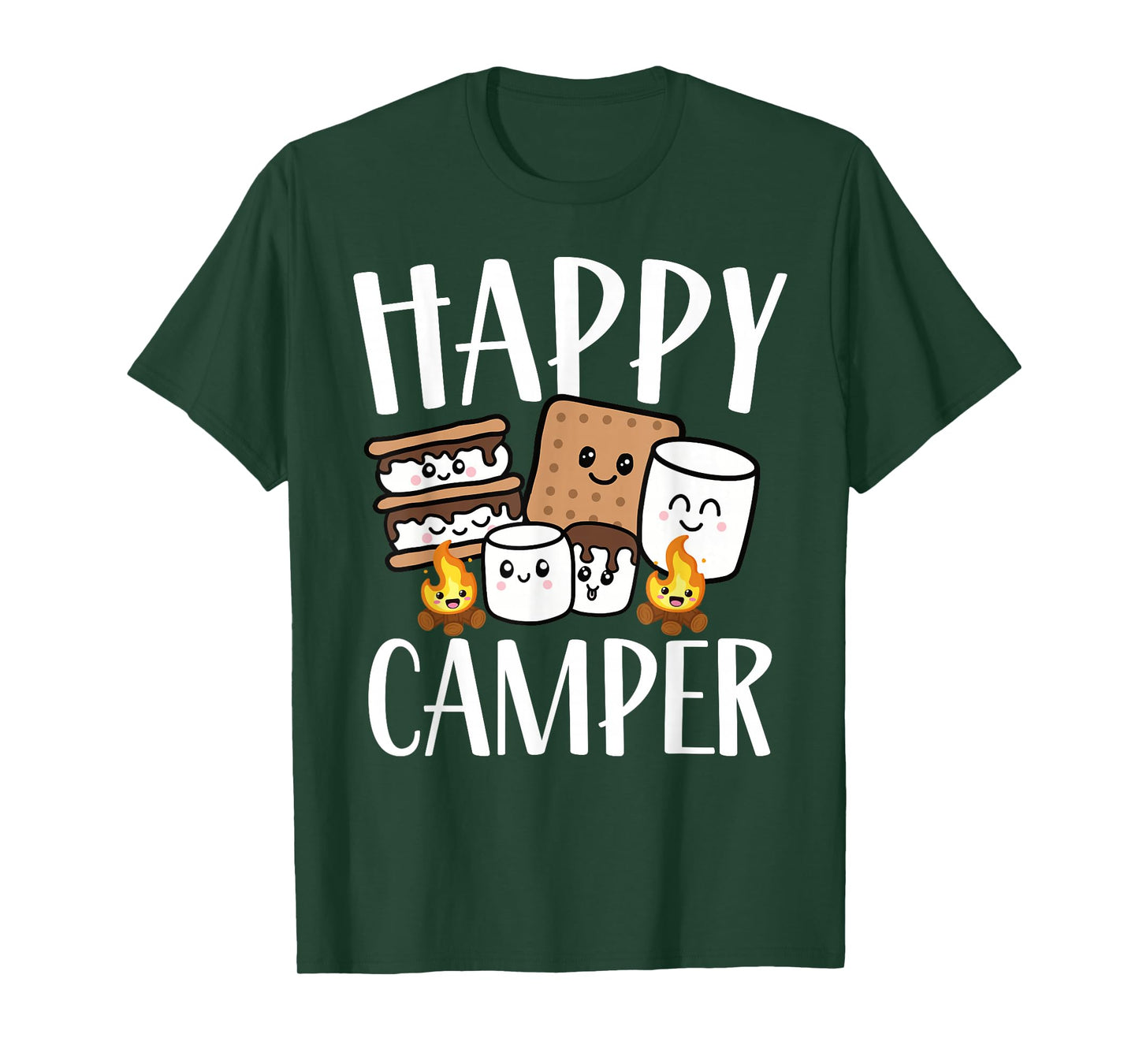 Kawaii Smore Happy Camper Camping Crew Trip Campfire Squad T-Shirt