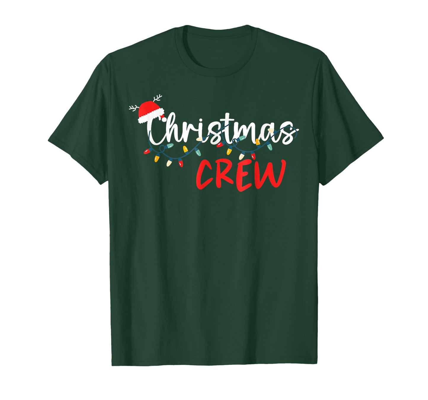 Christmas Crew Xmas Lights Family Matching Pajamas Holiday T-Shirt