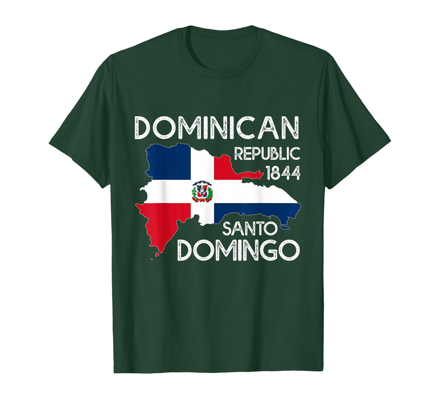 Dominican Republic Santo Domingo 1844 DR Flag Map Design T-Shirt