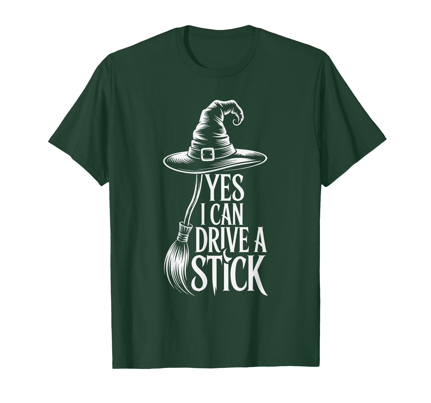 I Can Drive a Stick Funny Halloween Witch T-Shirt
