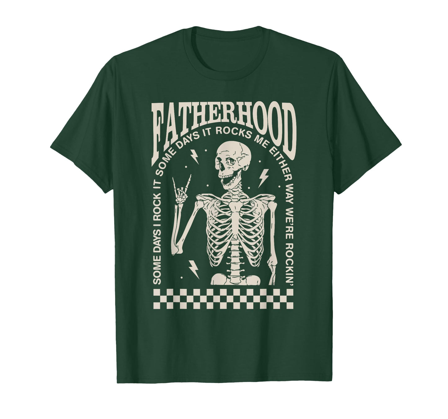 Funny Fatherhood Rock Skeleton Dad Life Vintage Fathers Day T-Shirt